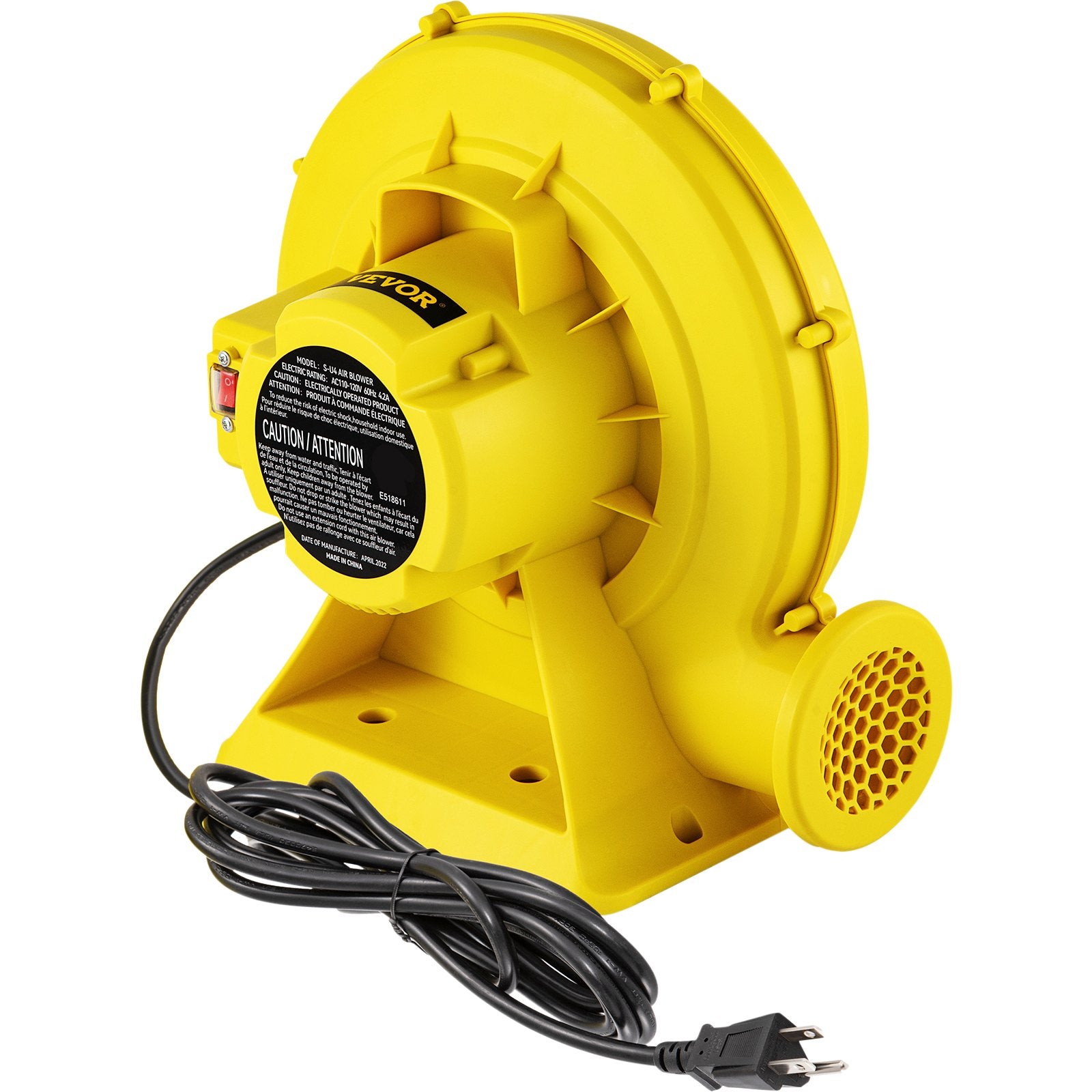 Air Blower Pump Fan 450W 0.6HP for Inflatable Bounce House Bouncy