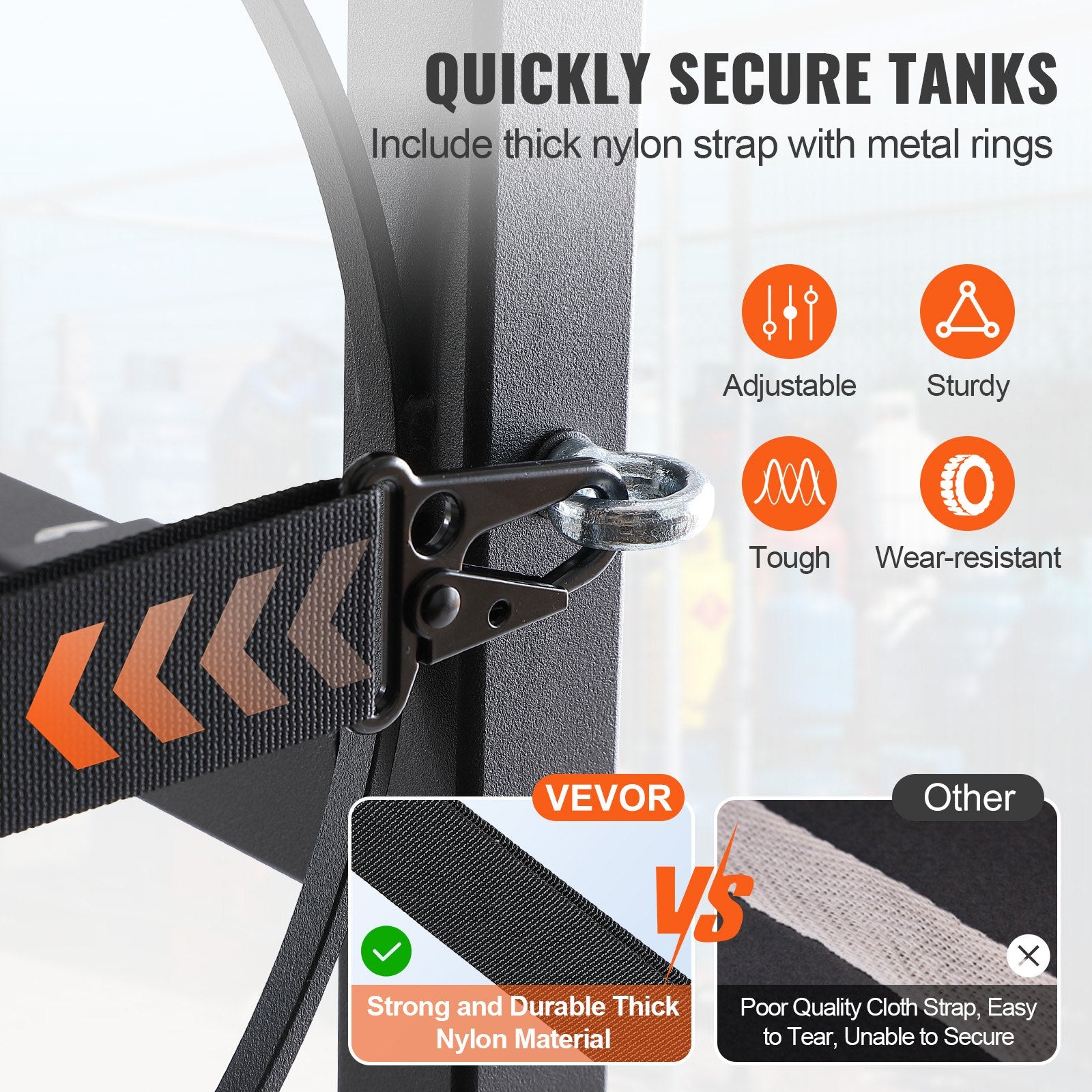 Refrigerant Cylinder Rack Carbon Steel 6 Tank Storage Holder Adjustable