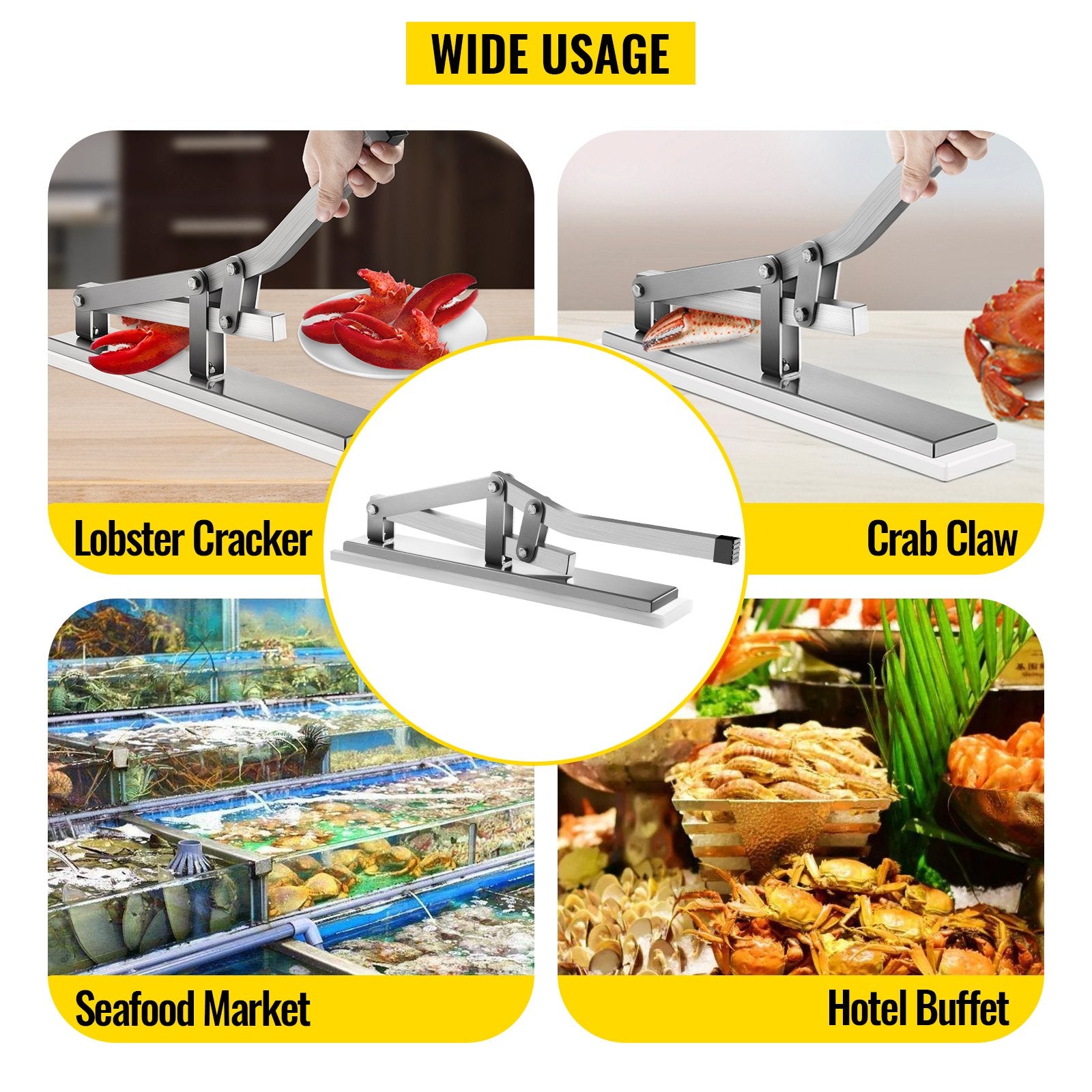 Stone Crab Cracker 2 Seafood Picks Aluminum Stainless Steel Lobster Crab Tools