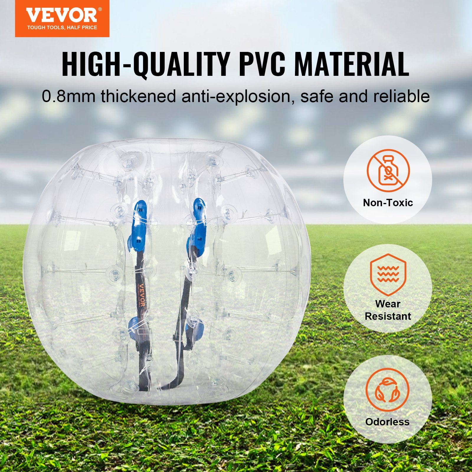 Inflatable Bumper Ball 4FT 1-Pack PVC Sumo Zorb Human Bubble Outdoor Play