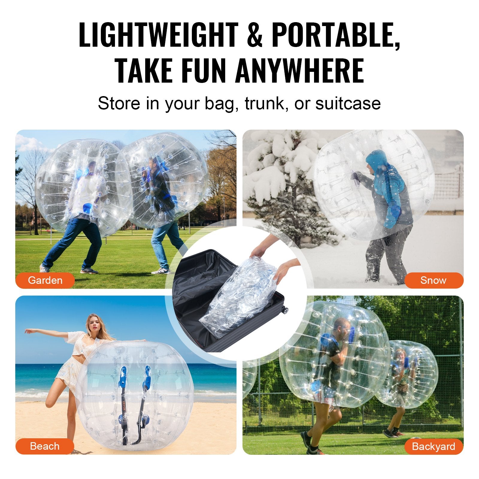 Inflatable Bumper Ball 4FT 1-Pack PVC Sumo Zorb Human Bubble Outdoor Play