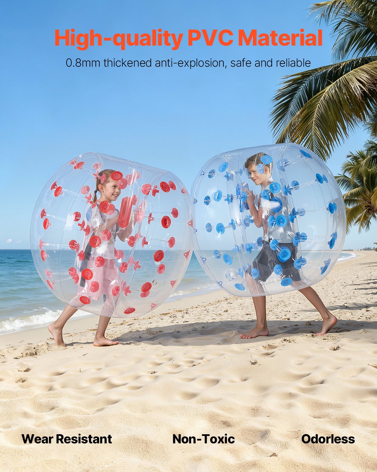 Inflatable Bumper Balls 4FT 2-Pack PVC Sumo Zorb Human Bubble Outdoor Play