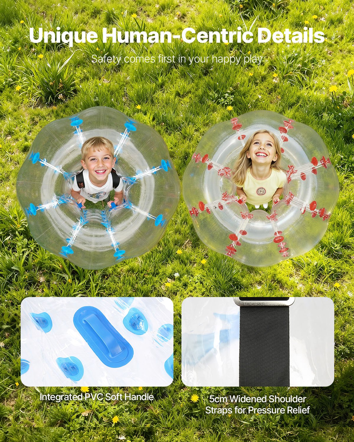 Inflatable Bumper Balls 4FT 2-Pack PVC Sumo Zorb Human Bubble Outdoor Play