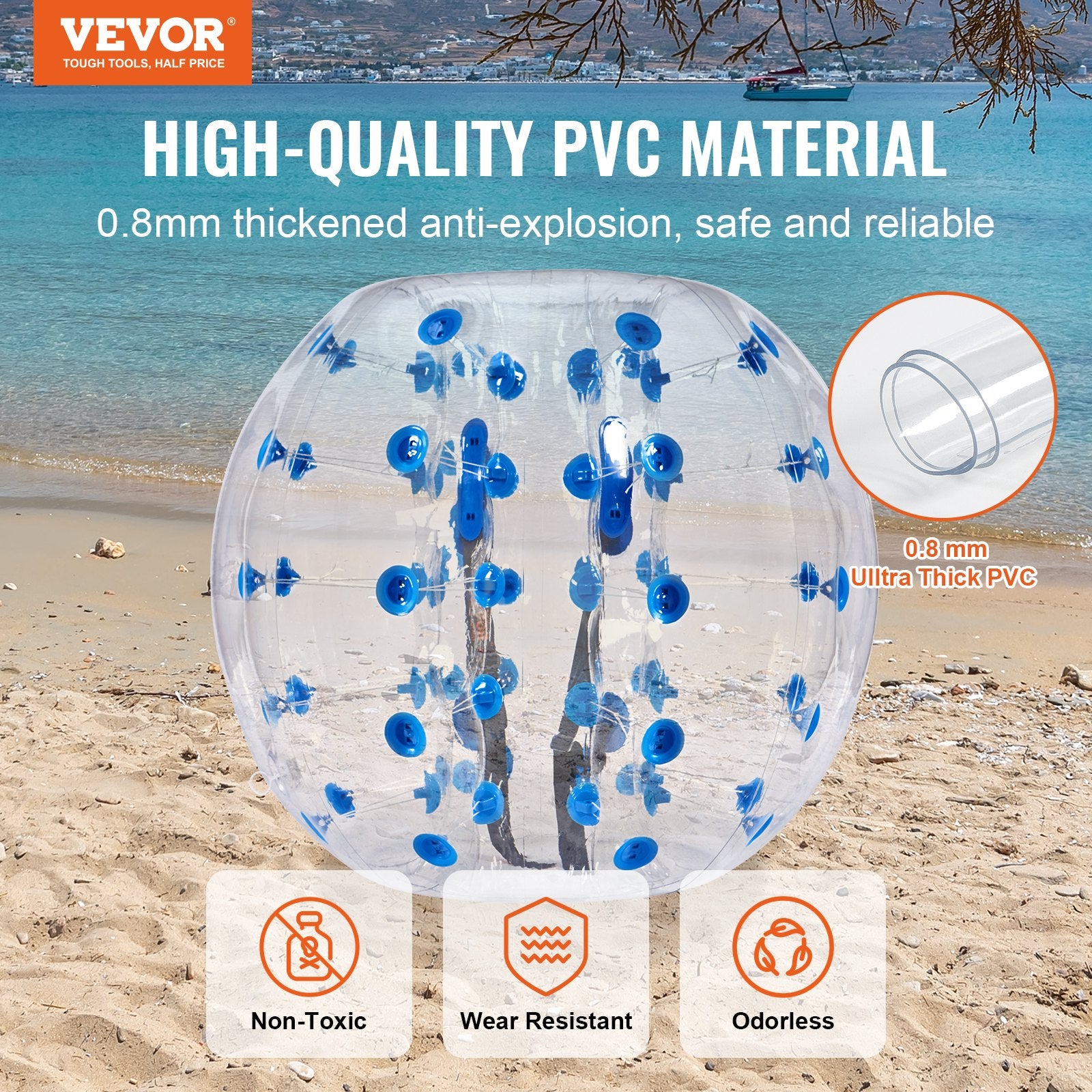 Inflatable Bumper Ball 4FT 1-Pack PVC Sumo Zorb Human Bubble Outdoor Play