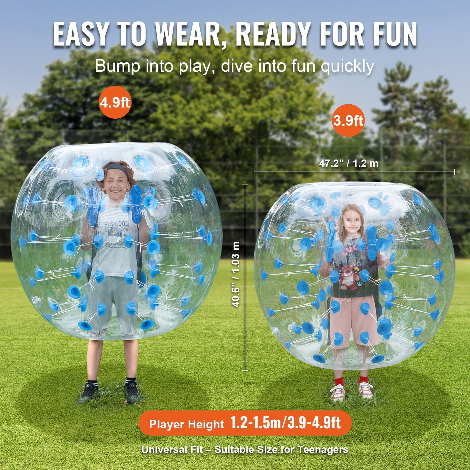 Inflatable Bumper Ball 4FT 1-Pack PVC Sumo Zorb Human Bubble Outdoor Play