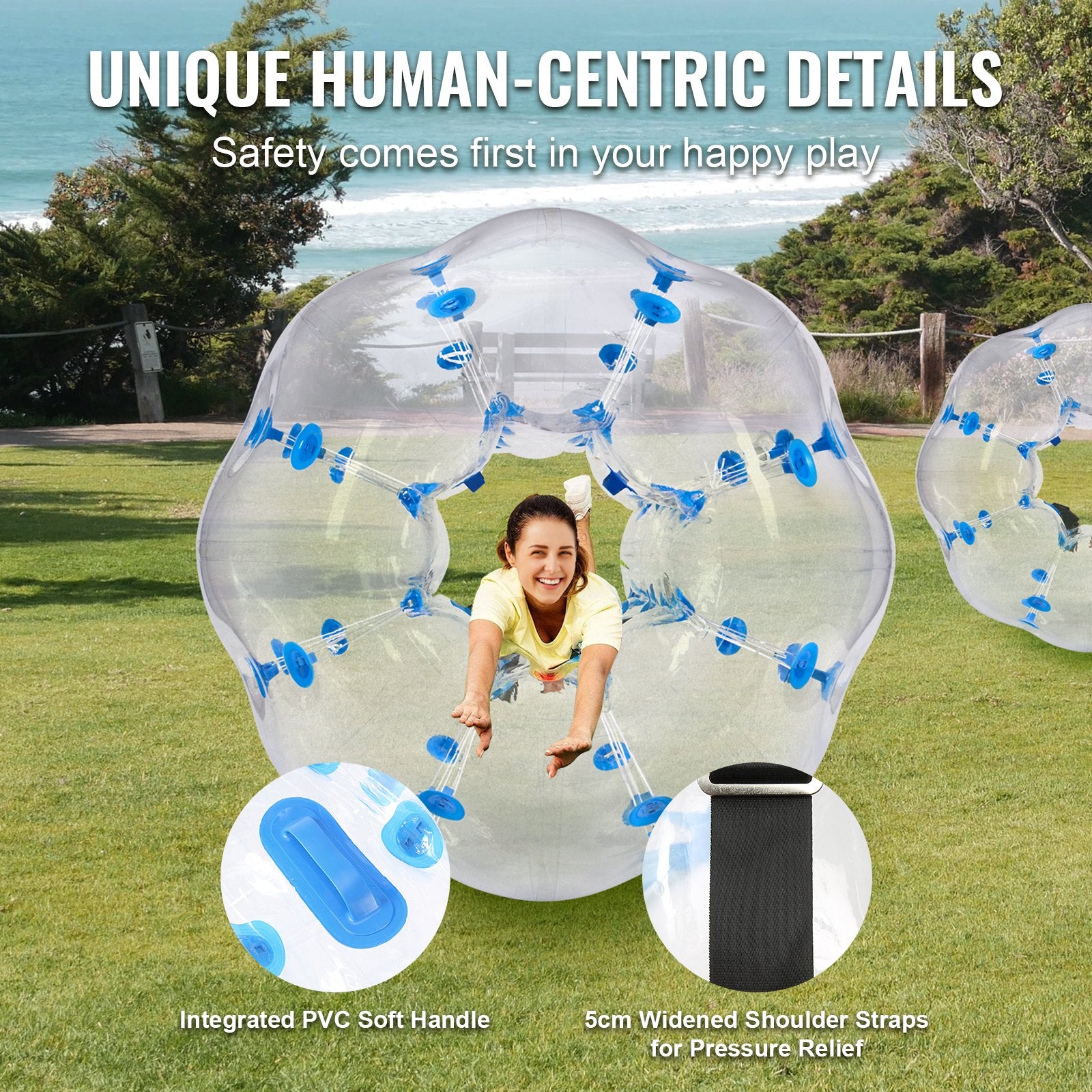 Inflatable Bumper Ball 4FT 1-Pack PVC Sumo Zorb Human Bubble Outdoor Play
