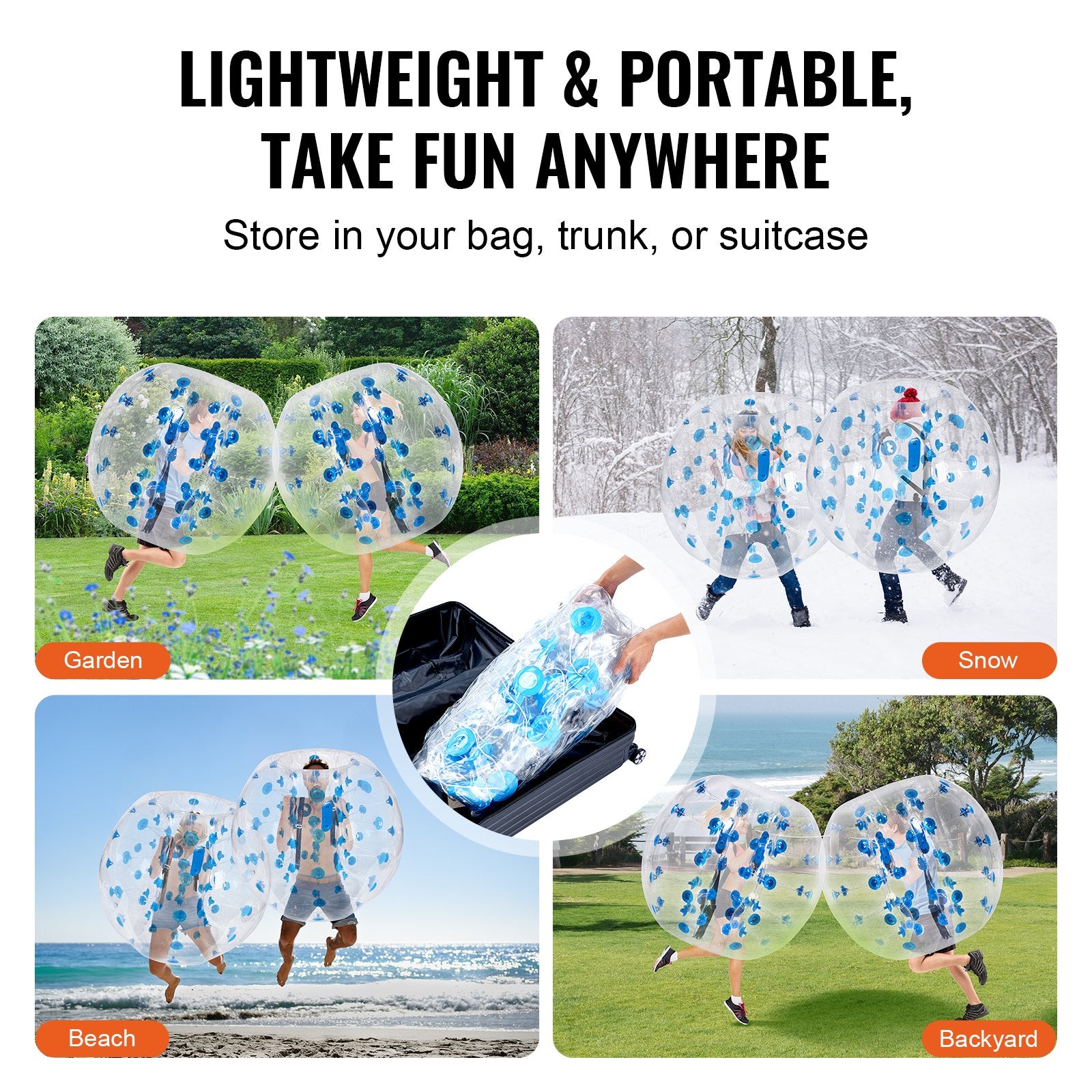 Inflatable Bumper Ball 4FT 1-Pack PVC Sumo Zorb Human Bubble Outdoor Play