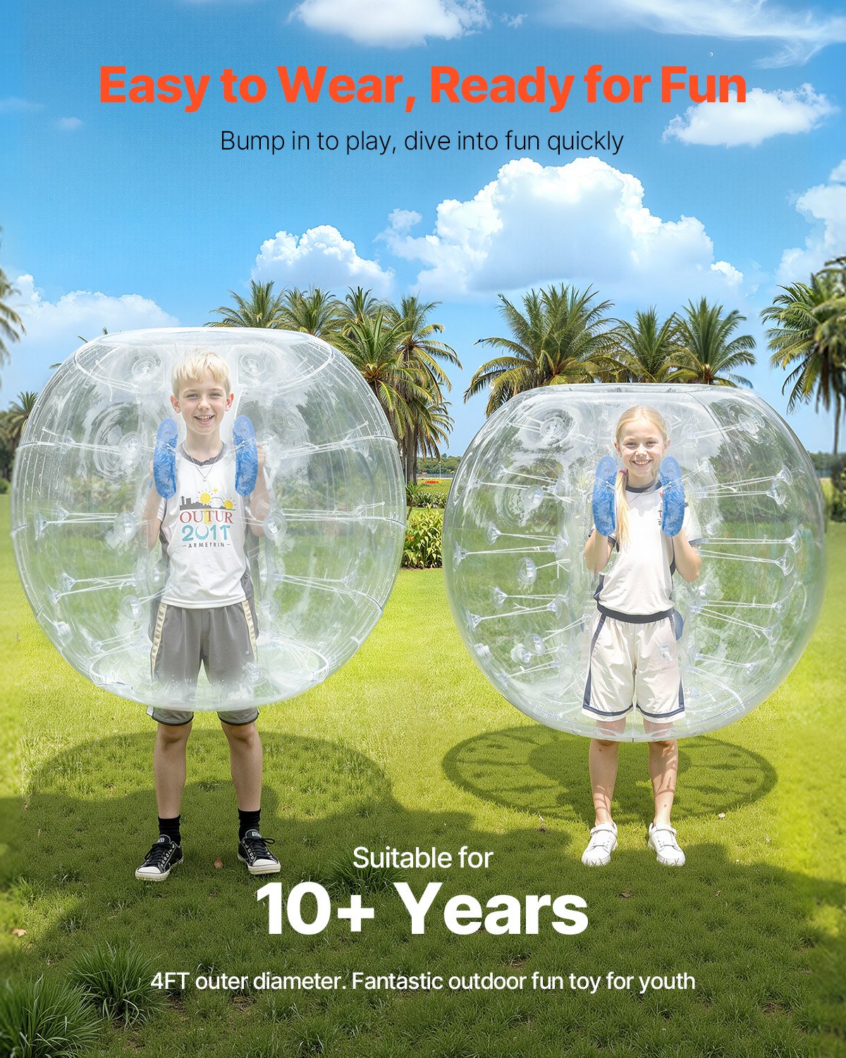 Inflatable Bumper Balls 4FT 2-Pack PVC Sumo Zorb Human Bubble Outdoor Play