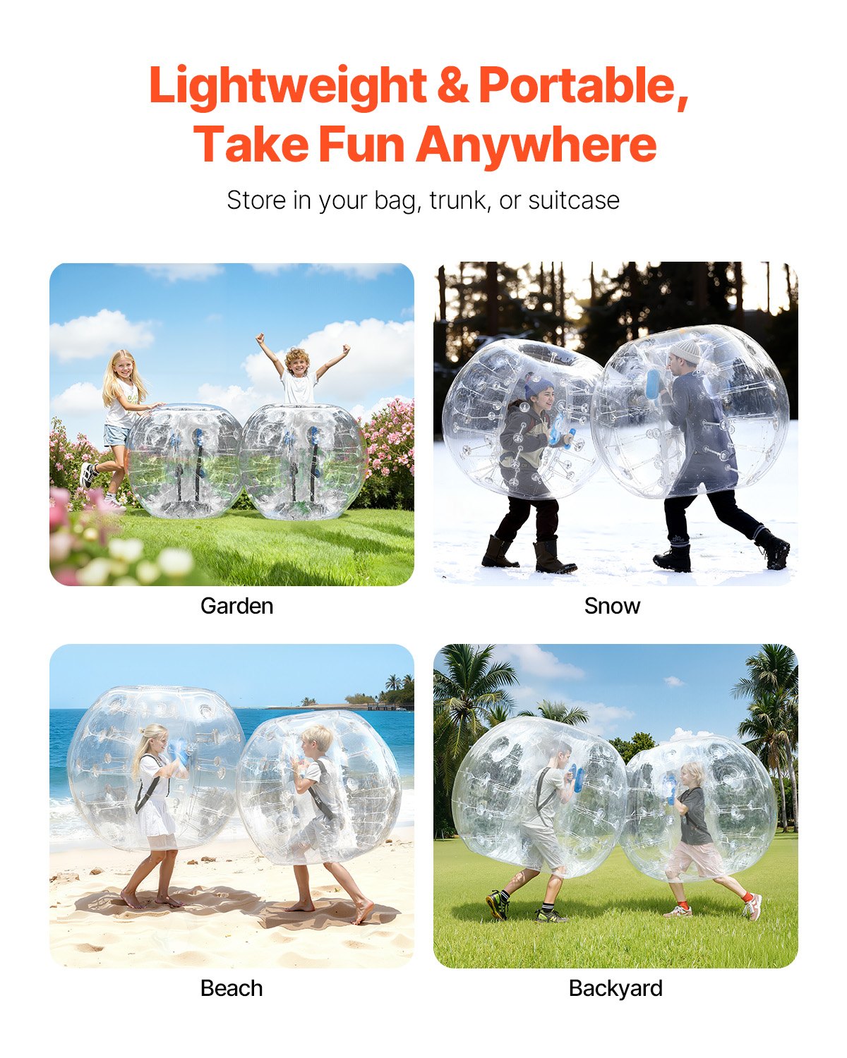 Inflatable Bumper Balls 4FT 2-Pack PVC Sumo Zorb Human Bubble Outdoor Play