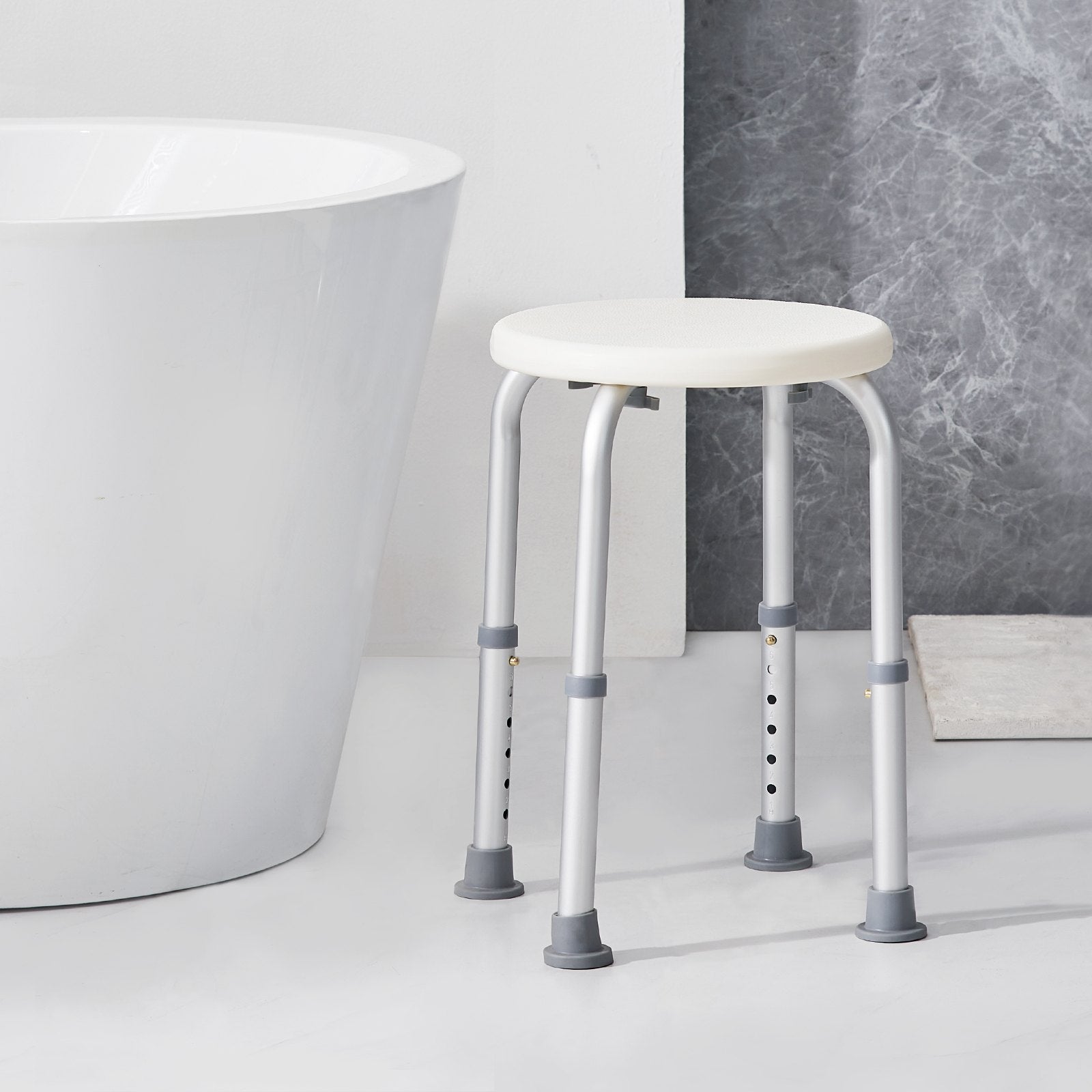 Shower Chair Adjustable Height Non-Slip Shower Stool 300 lbs Capacity