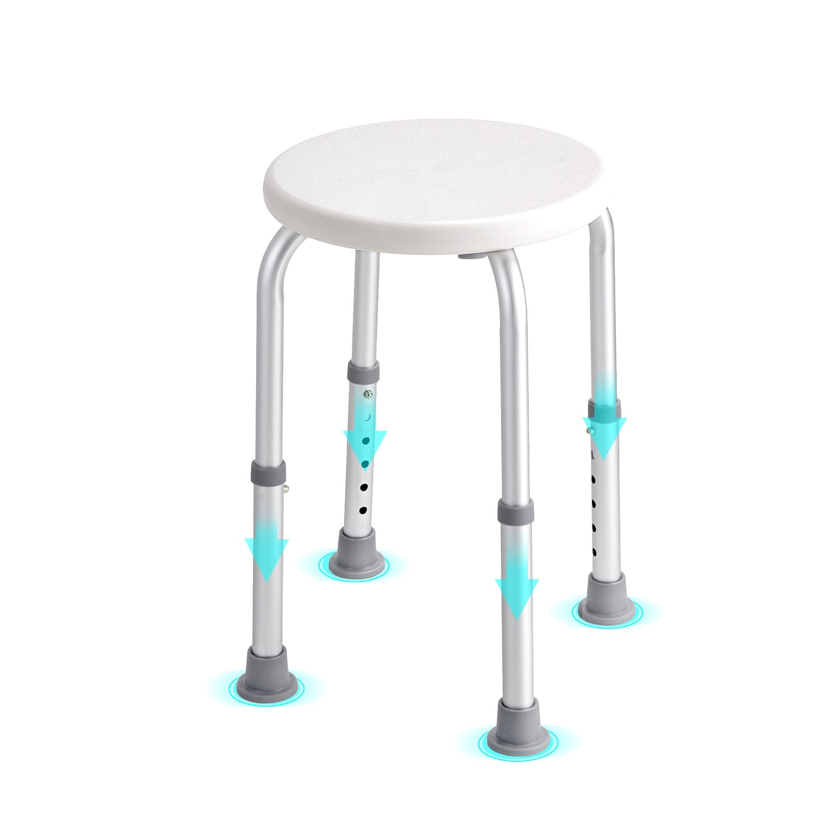 Shower Chair Adjustable Height Non-Slip Shower Stool 300 lbs Capacity