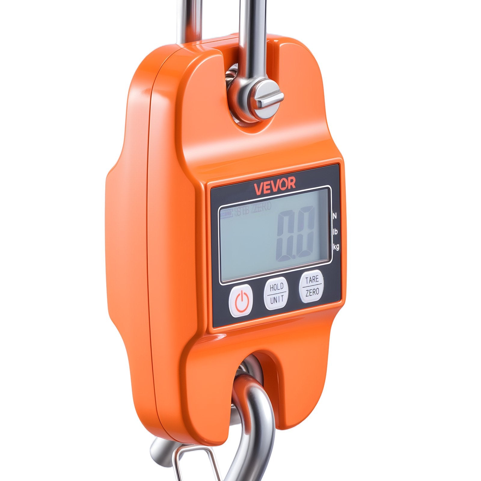 Digital Crane Scale 880lbs/400kg Handheld Hanging with LCD Cast Aluminum Orange