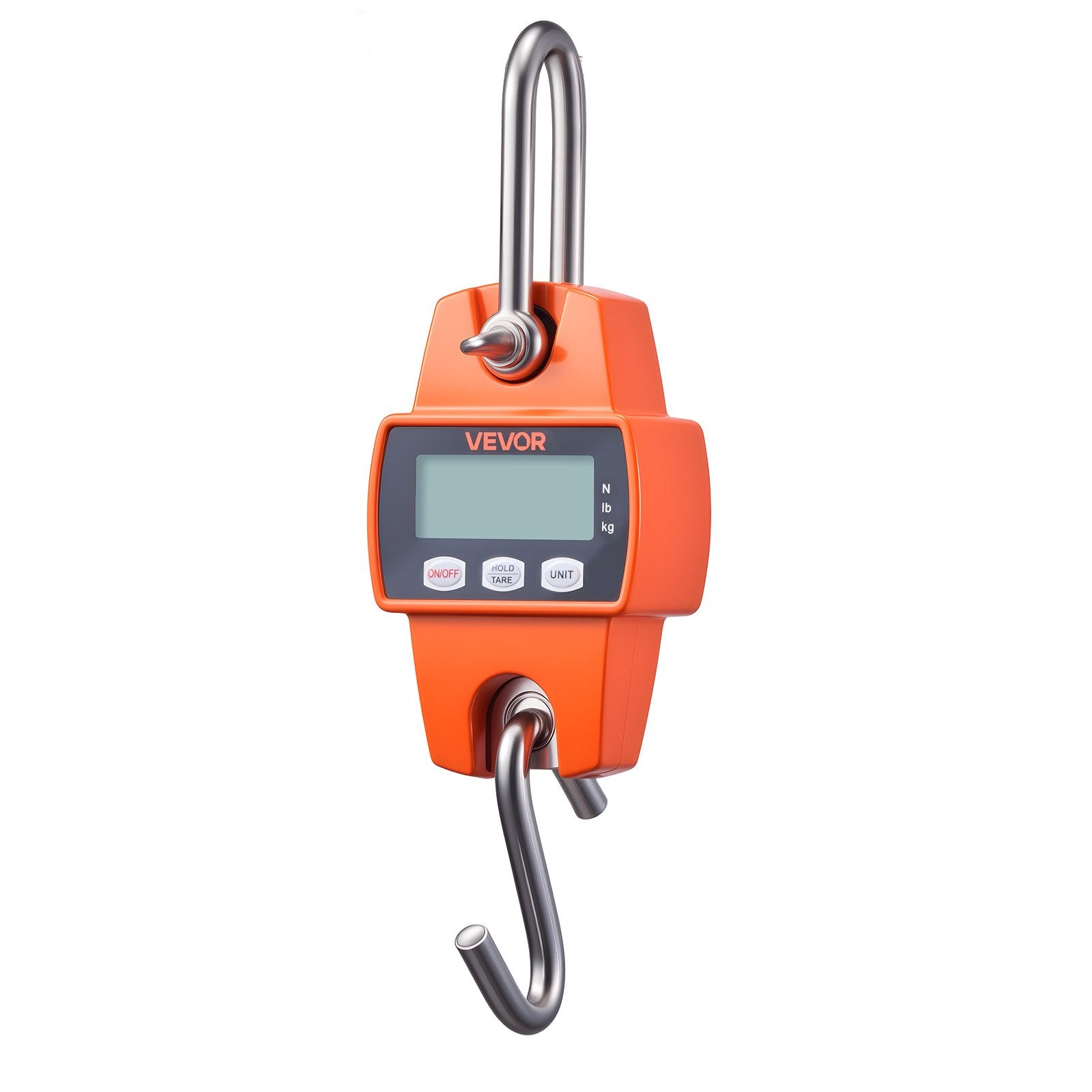 Digital Crane Scale 660lbs/300kg Handheld Hanging with LCD Cast Aluminum Orange