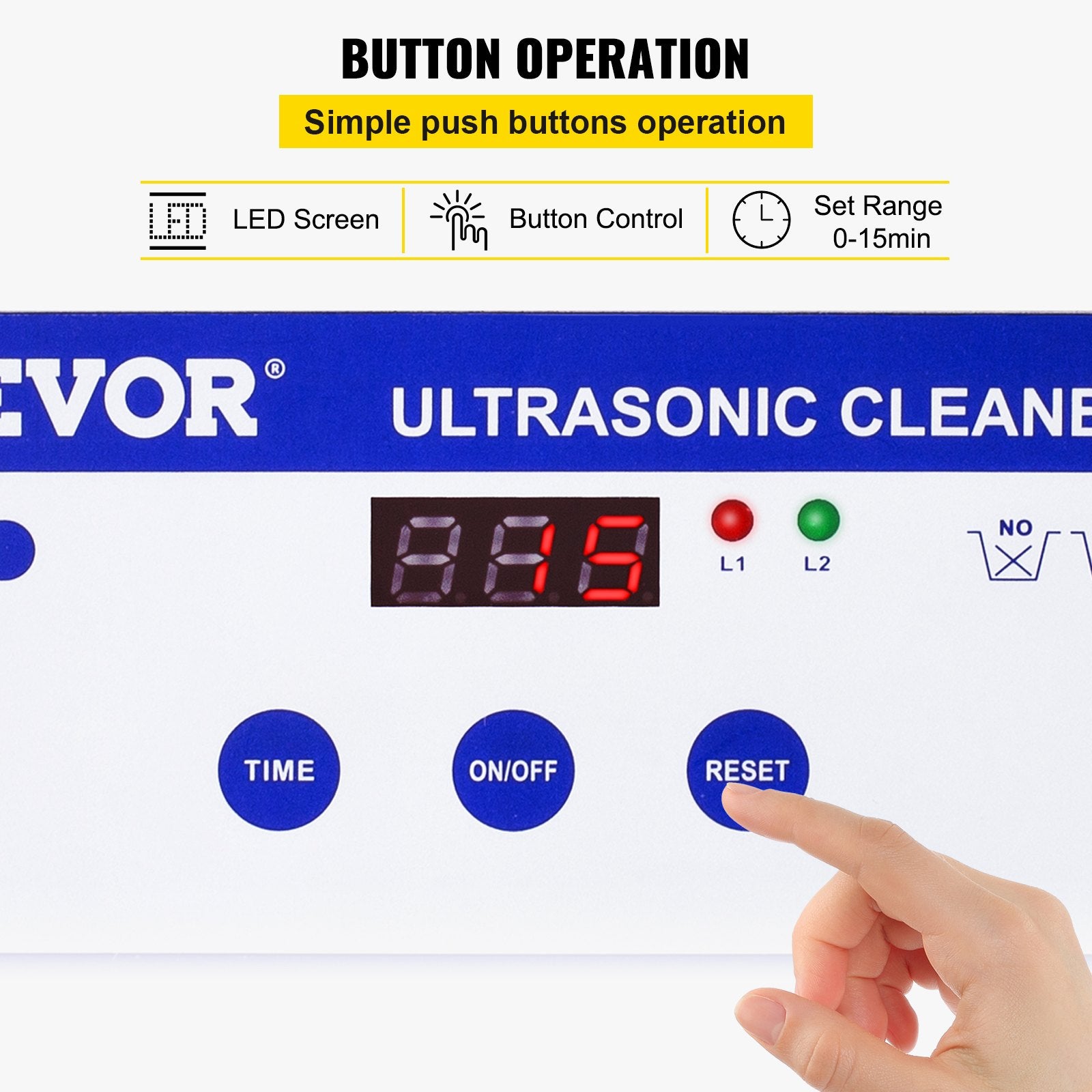 Ultrasonic Cleaner 0.8L Stainless Steel Digital Timer for Jewelry Watch Glasses