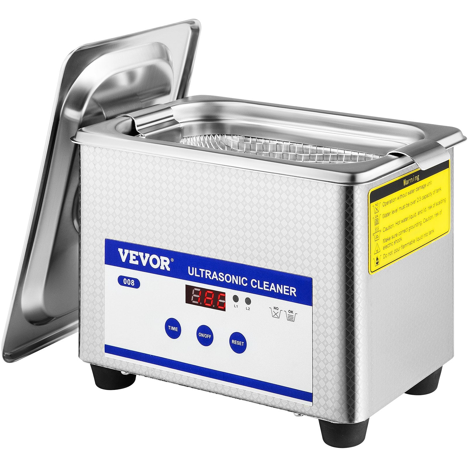 Ultrasonic Cleaner 0.8L Stainless Steel Digital Timer for Jewelry Watch Glasses