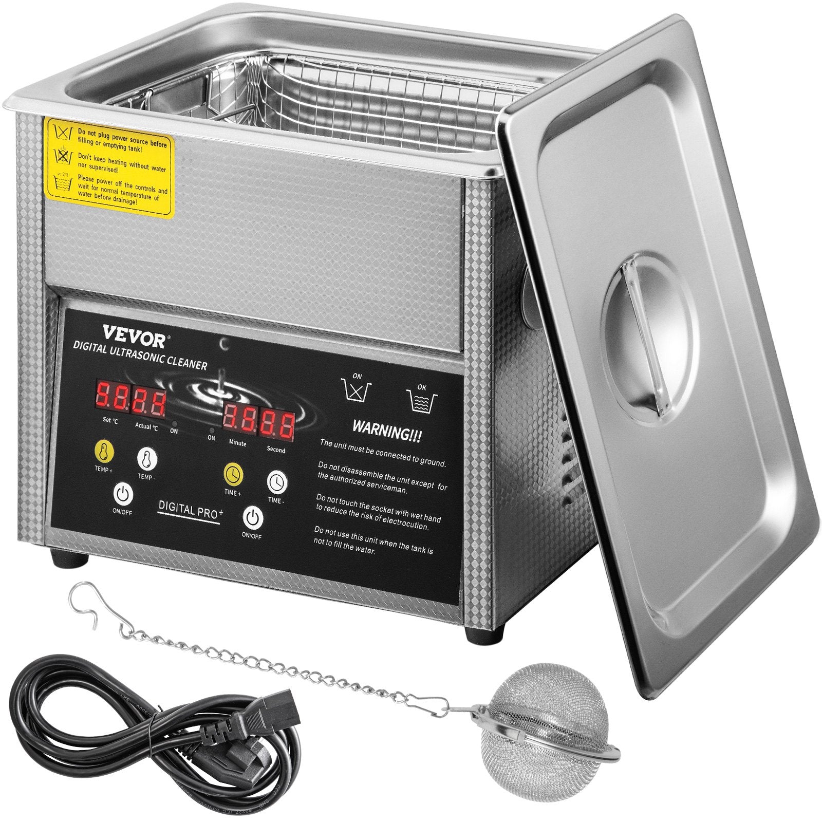Jewelry Ultrasonic Cleaner with Heater Timer for Rings Eyeglasses Dentures