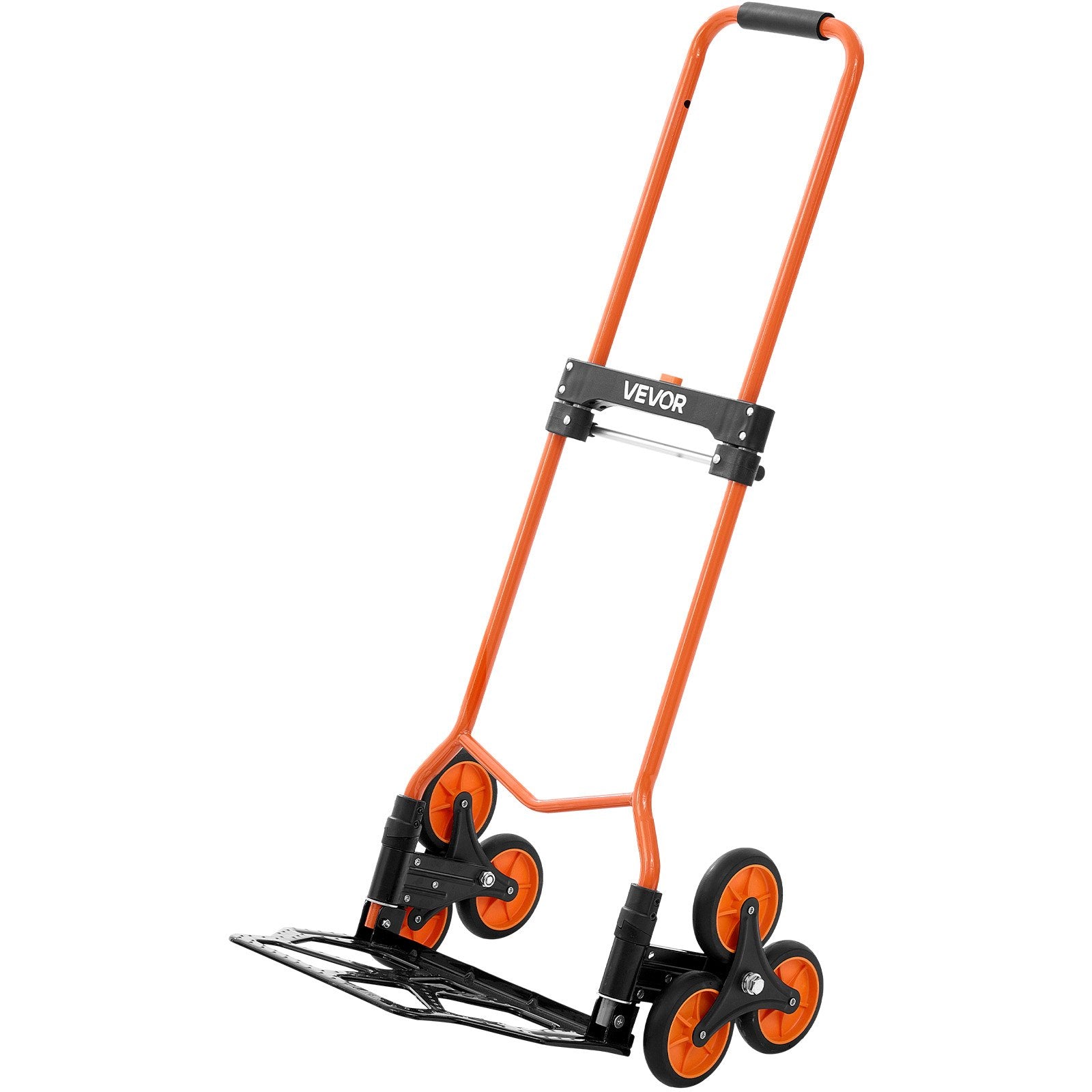 Stair Climbing Folding Hand Truck Cart with Telescoping Handle and Bungee Cords