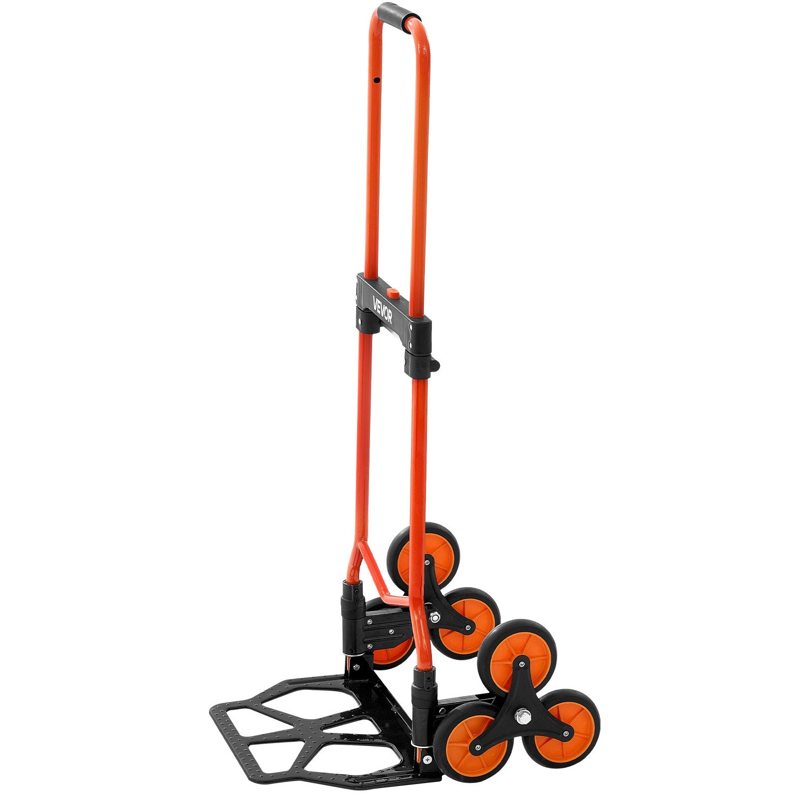 Stair Climbing Folding Hand Truck Cart with Telescoping Handle and Bungee Cords