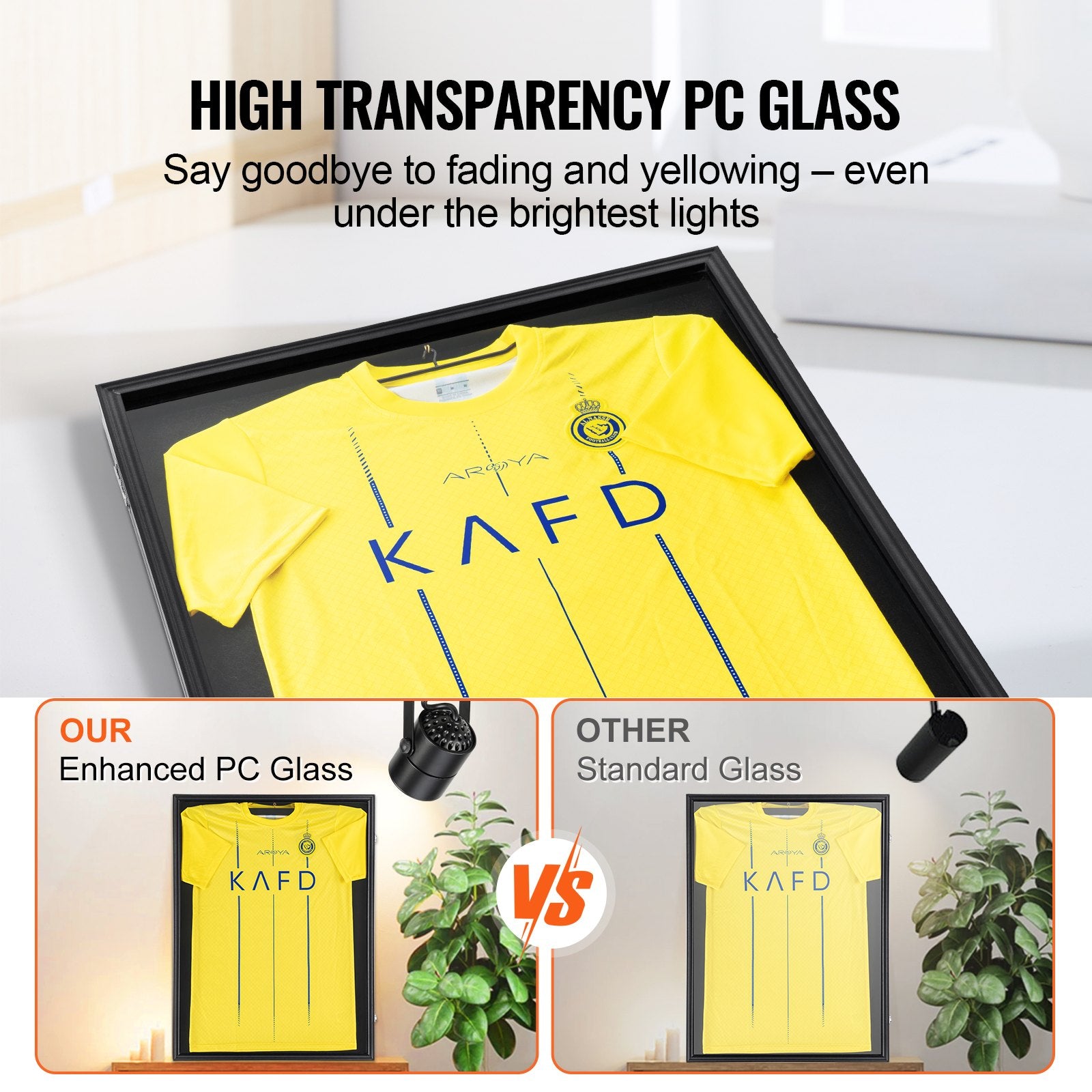 2Pcs Jersey Display Frame Case Lockable Shadow Box with UV Protection