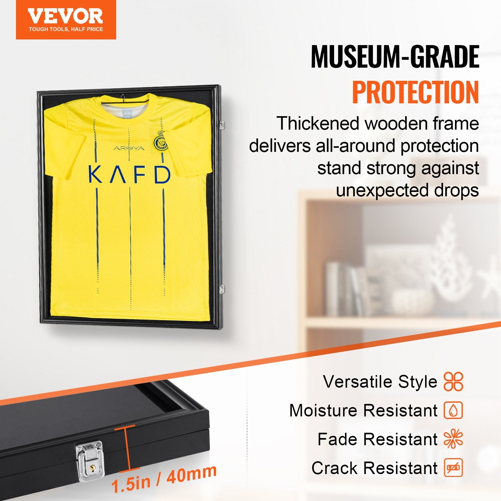 Jersey Display Frame Case Lockable Shadow Box