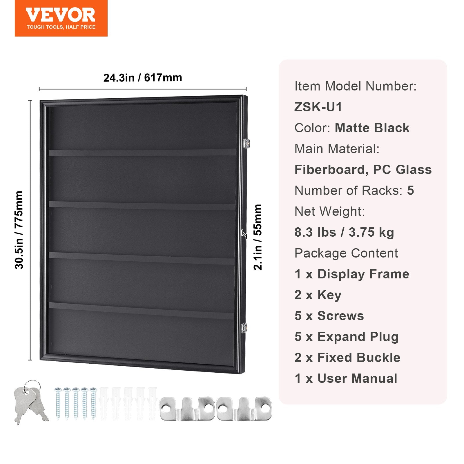 35 Graded Sports Card Display Case Lockable Wall Cabinet with UV Protection