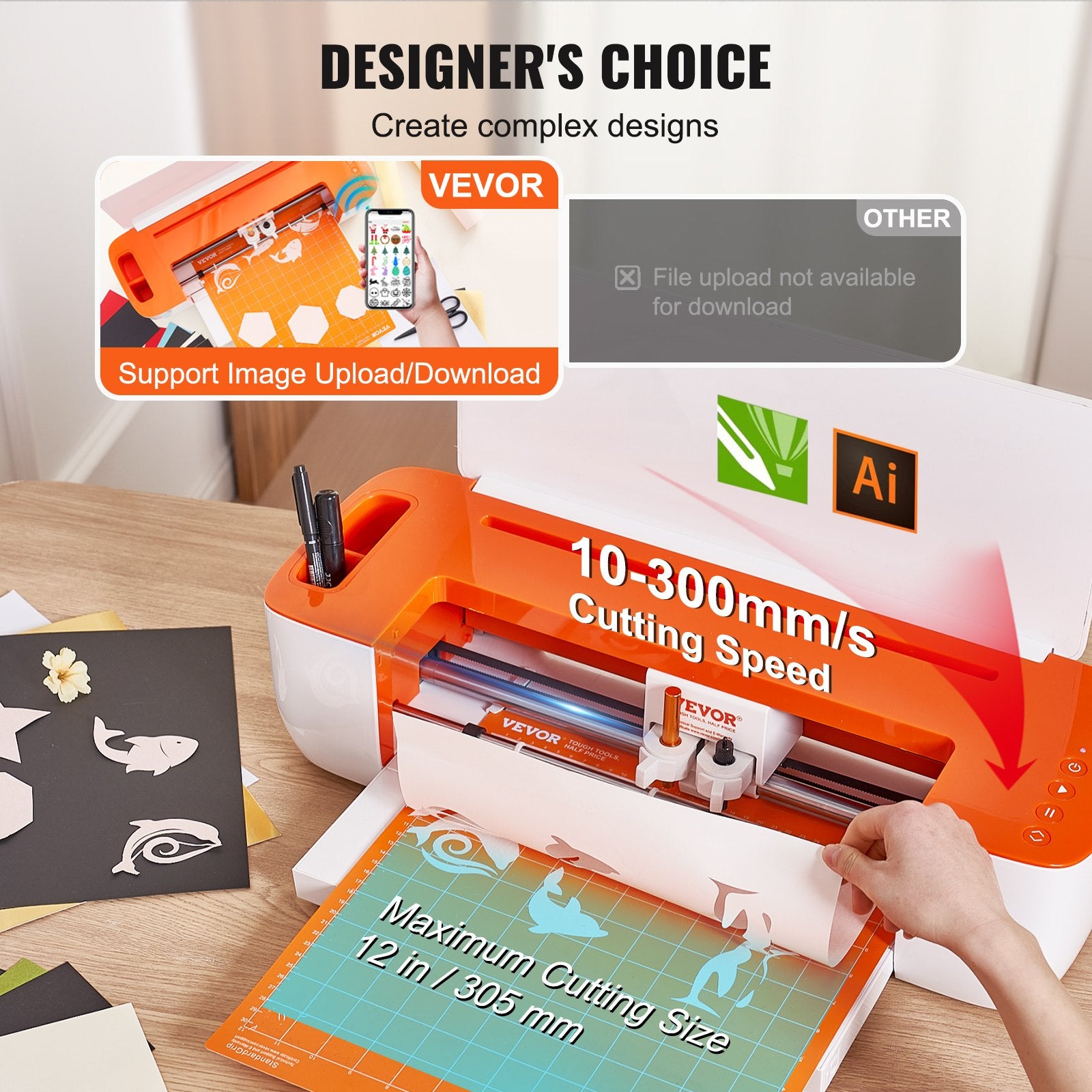 Bluetooth Vinyl Cutter Machine 12" DIY Cutting Plotter for Cards