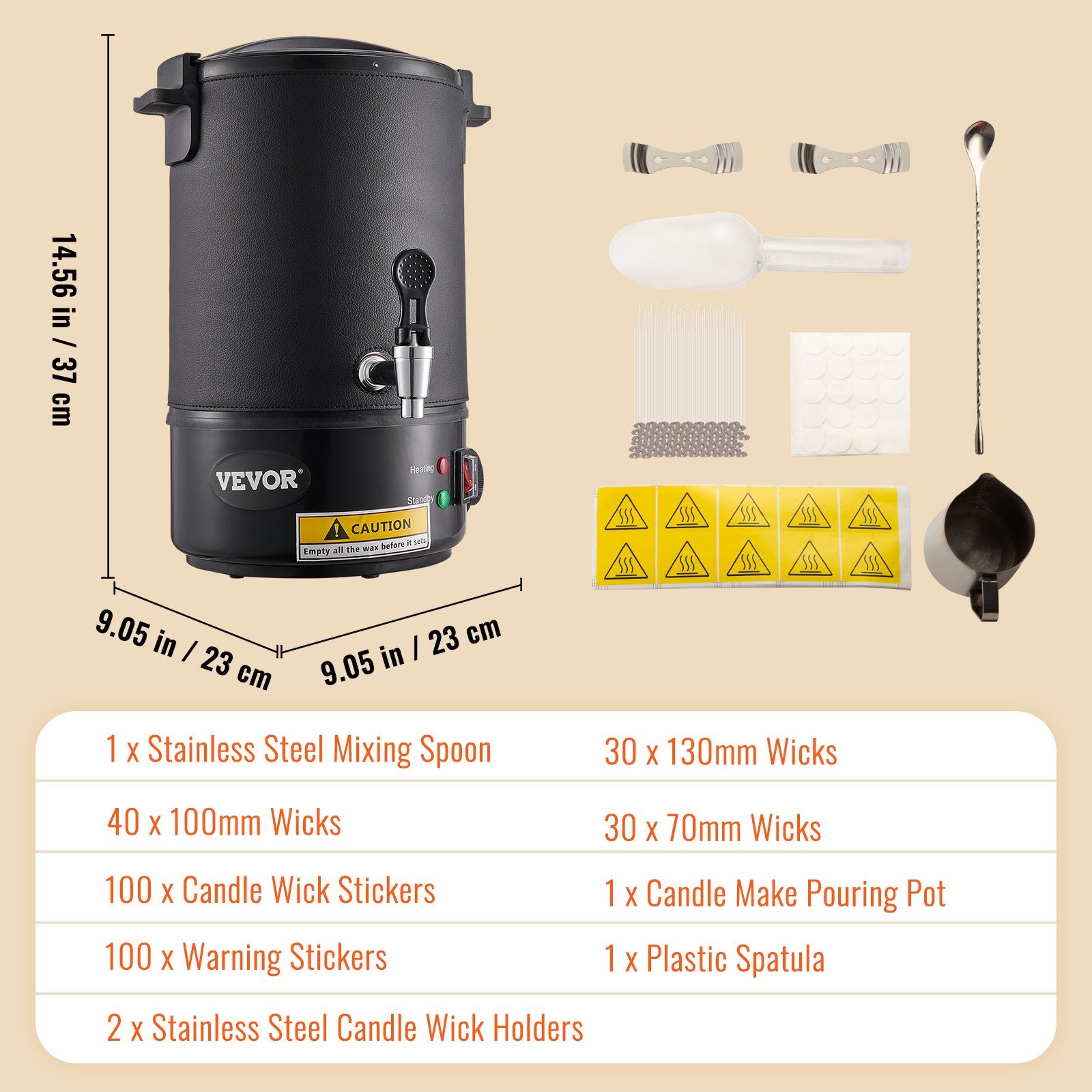 6.5 Liter Electric Wax Melter for Candle Making with 9-Level Temperature Control