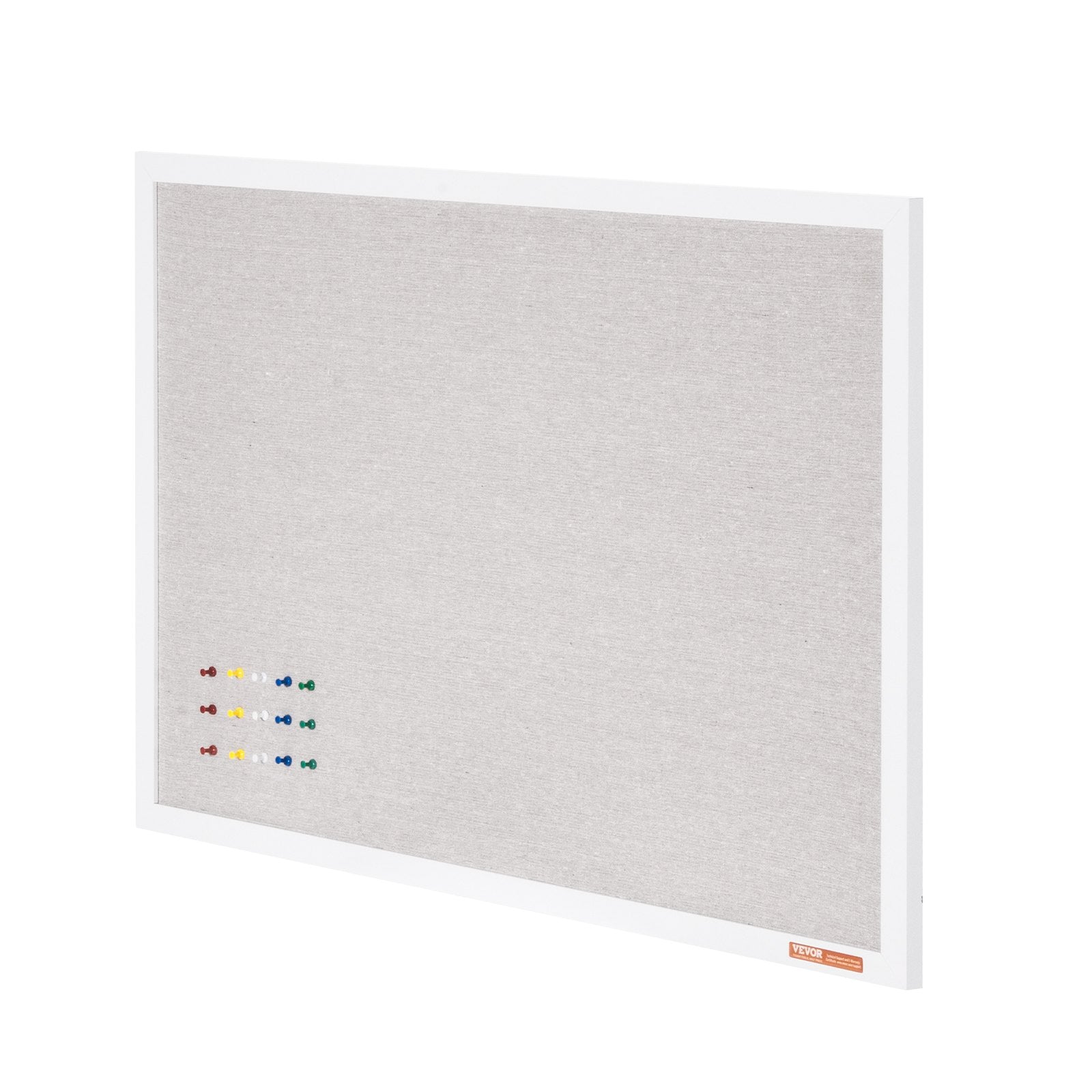 White Cork Board Linen Surface Wall-Mounted Bulletin Board 48"x36"