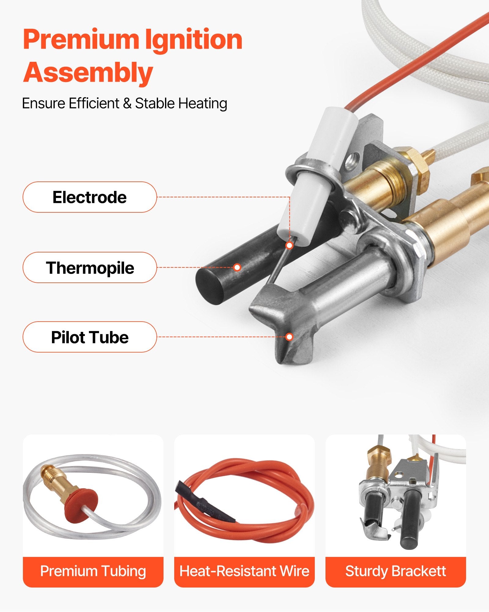 Gas Pilot Assembly OE 446-512A HSRV SRV, Fireplace Gas Ignition Replacement Kit