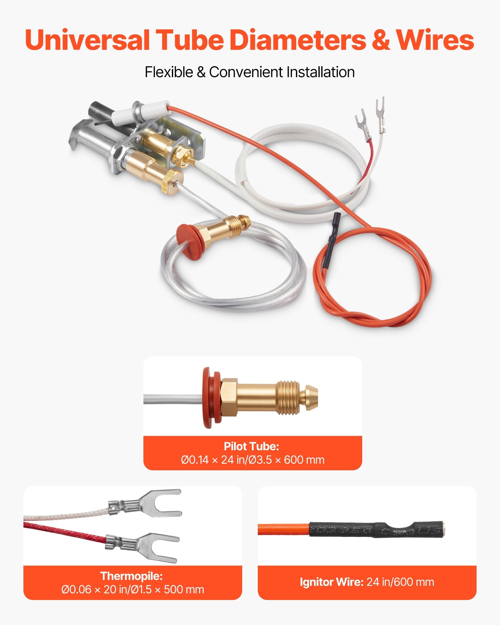 Gas Pilot Assembly OE 446-512A HSRV SRV, Fireplace Gas Ignition Replacement Kit