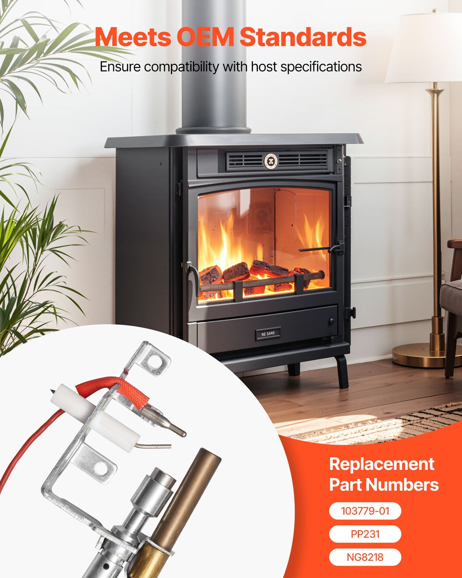 Gas Pilot Assembly OE 103779-01 PP231 NG8218 Natural Gas Fireplace Replacement