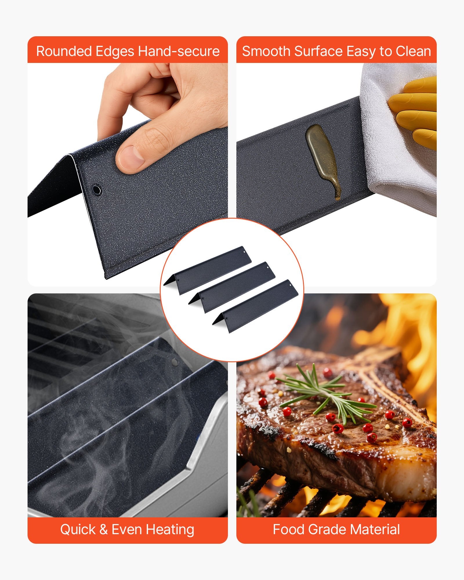 Flavorizer Bars 39cm Grill Replacement Weber Spirit Porcelain Steel 3 Pack