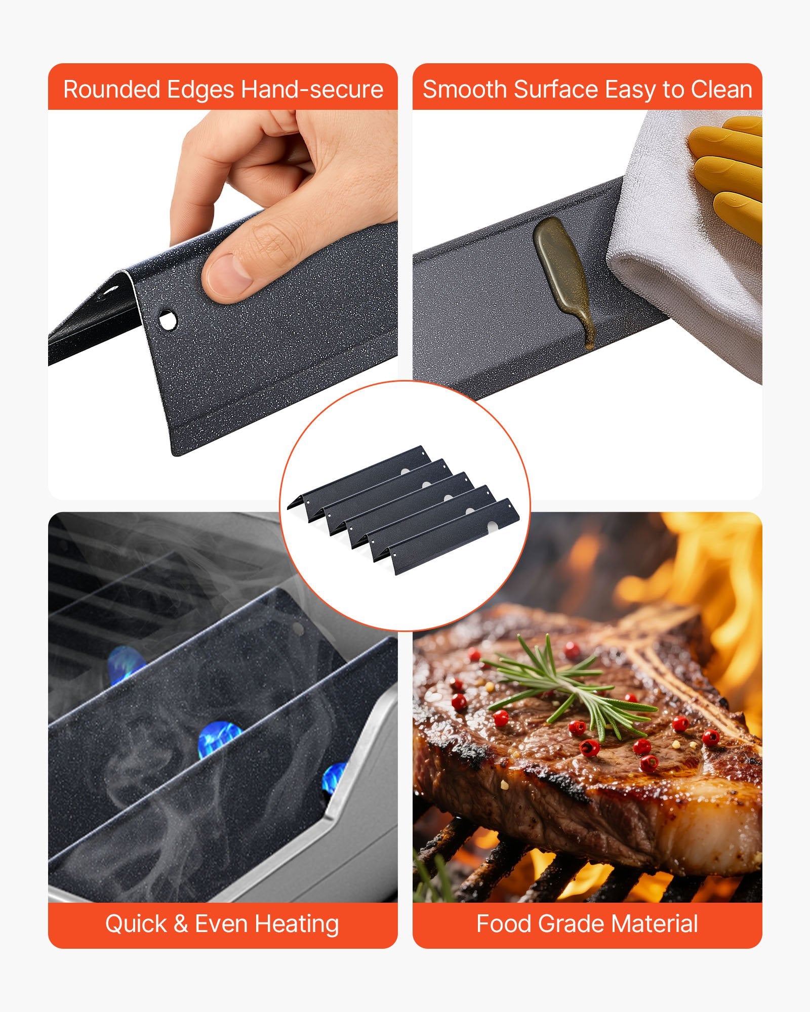 Flavorizer Bars 44cm Grill Replacement Weber Genesis Porcelain Steel 5 Pack