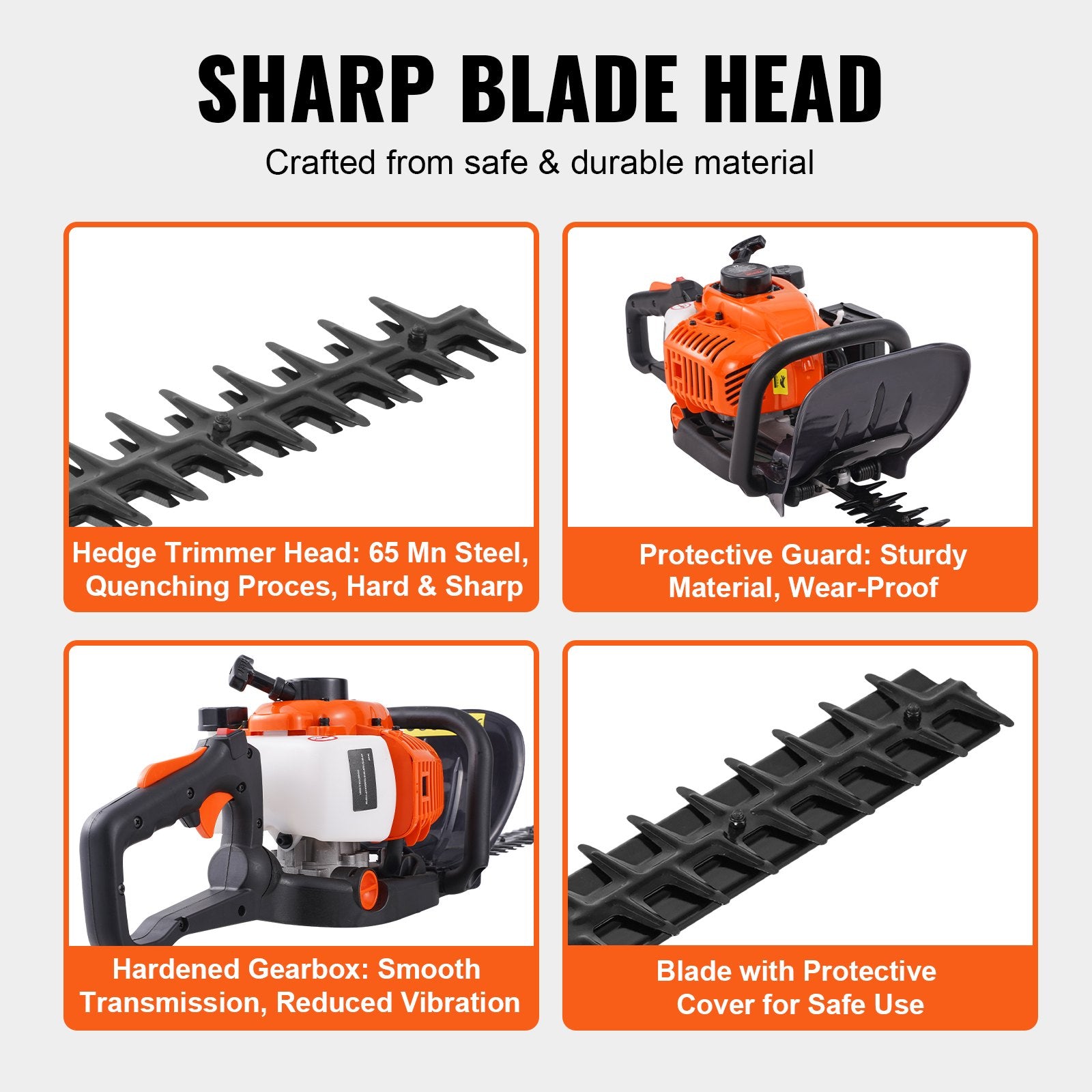 23.2-Inch 26CC 2-Cycle Gas Hedge Trimmer with Dual Action Blade, 180° Head