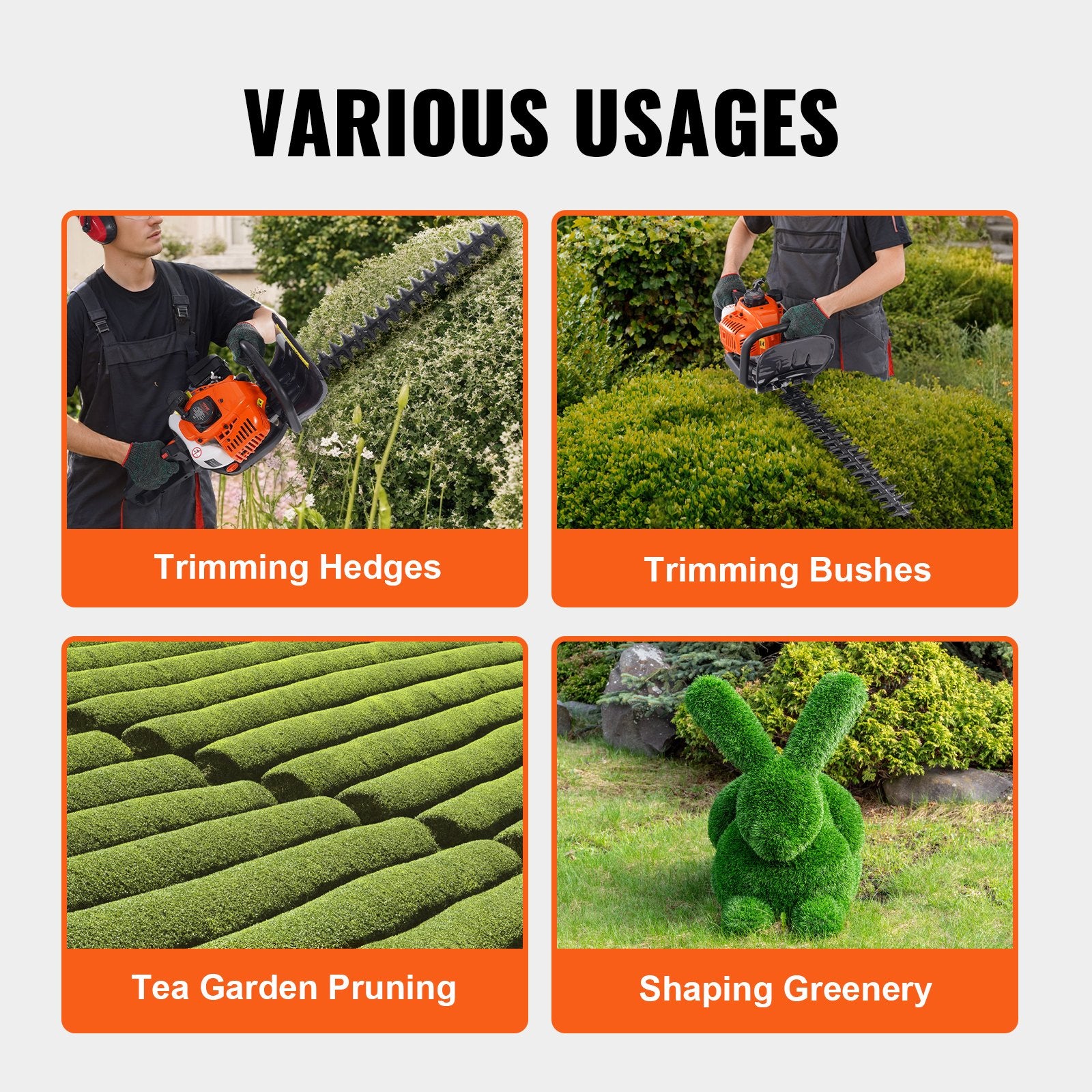 23.2-Inch 26CC 2-Cycle Gas Hedge Trimmer with Dual Action Blade, 180° Head