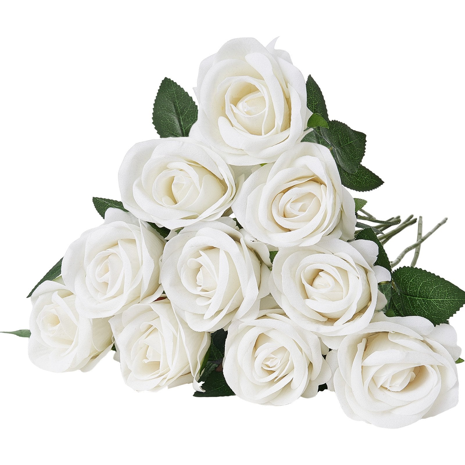 Artificial Flowers, 120pcs White Foam Roses Stems for DIY Wedding & Home Decor