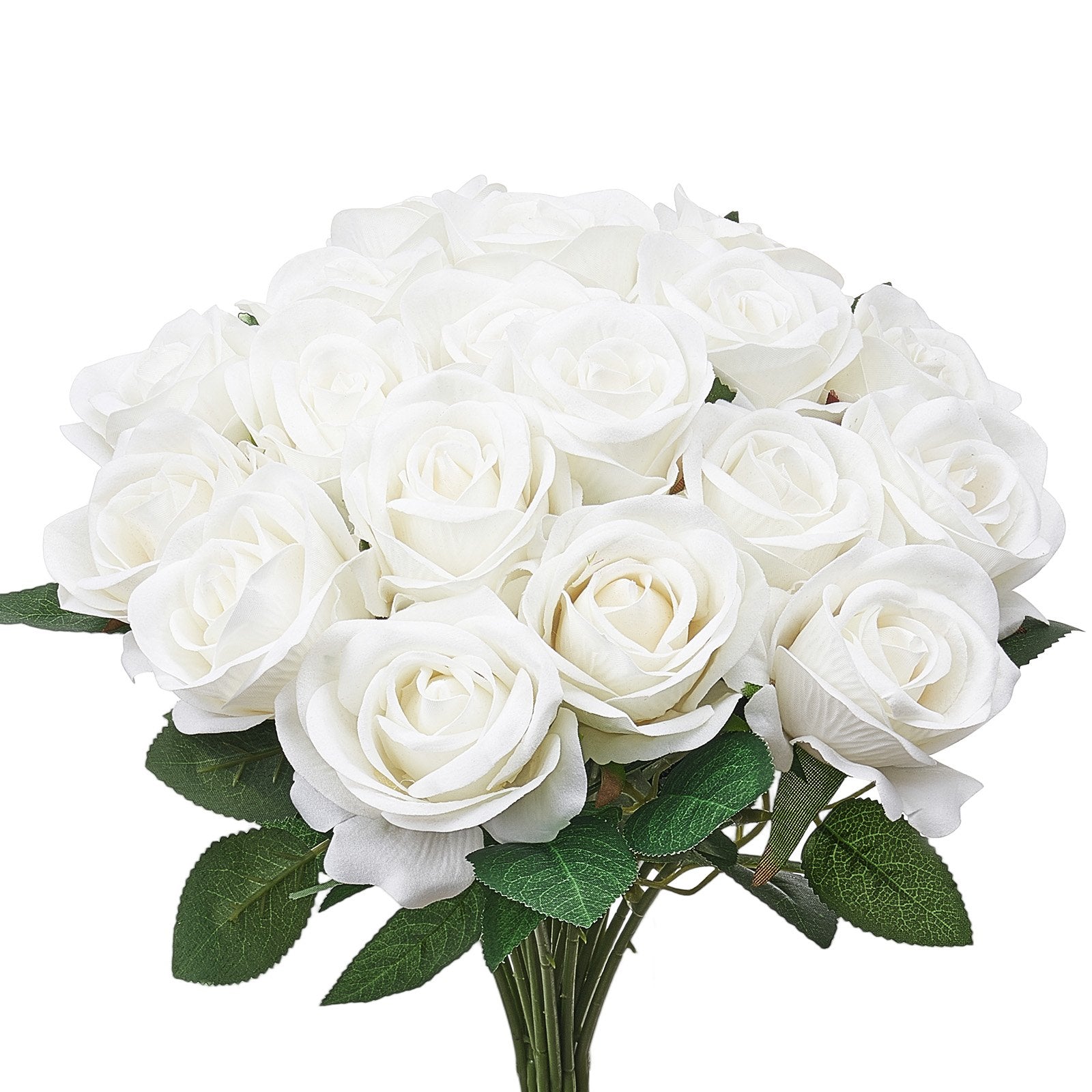Artificial Flowers, 120pcs White Foam Roses Stems for DIY Wedding & Home Decor
