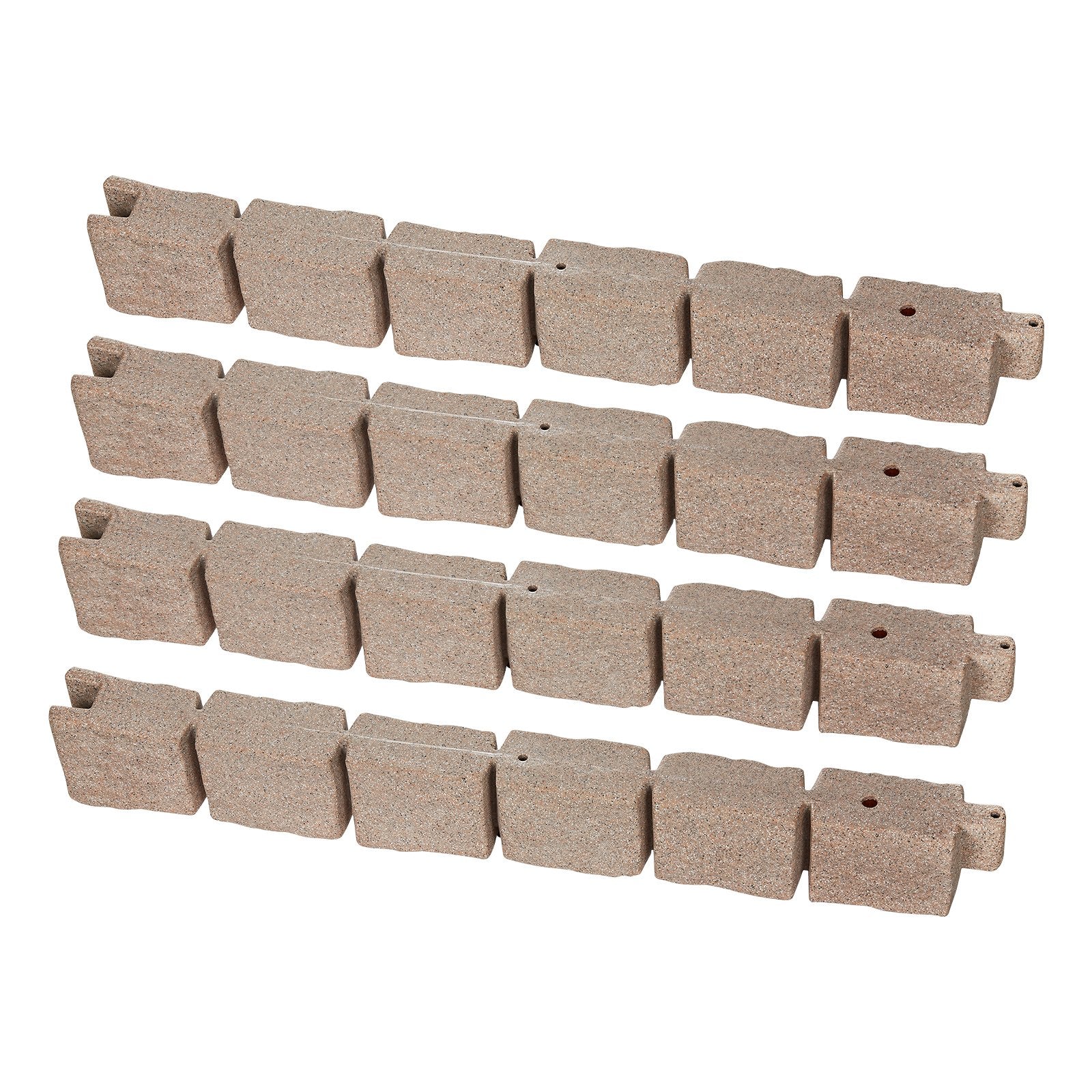 Fake Stone Landscape Edging1190 x 100 x 155mm Lawn Edging Fade-Resistant Brown