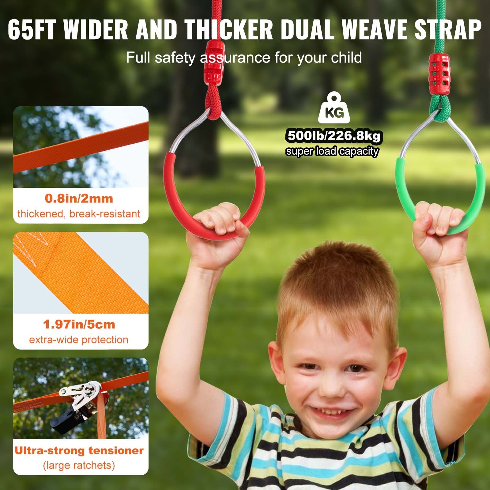 Ninja Warrior Obstacle Course for Kids 2x19.8m Slacklines 500lbs Monkey Line