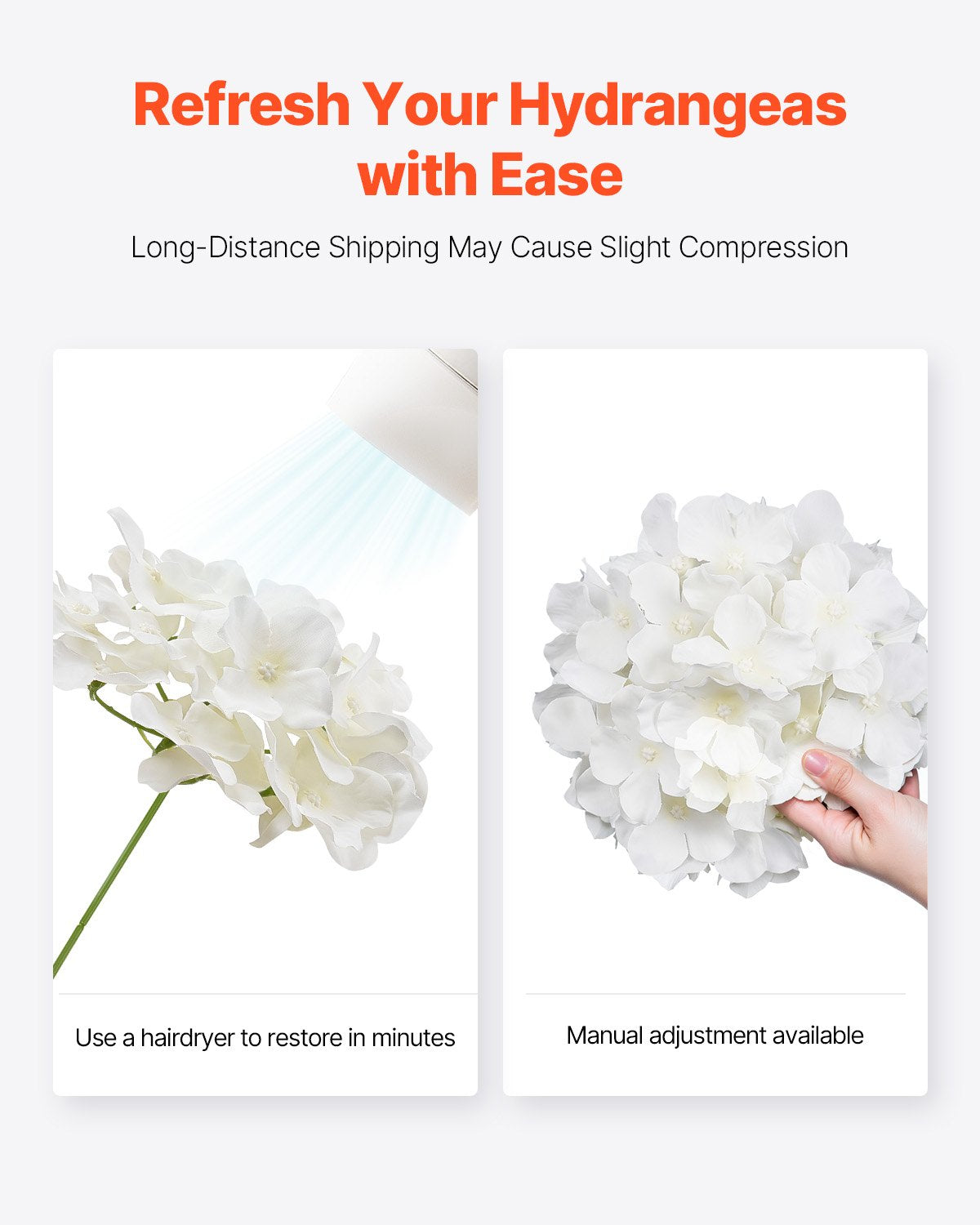 Artificial Flowers 205pcs White Silk Hydrangea Stems DIY Wedding Home Décor