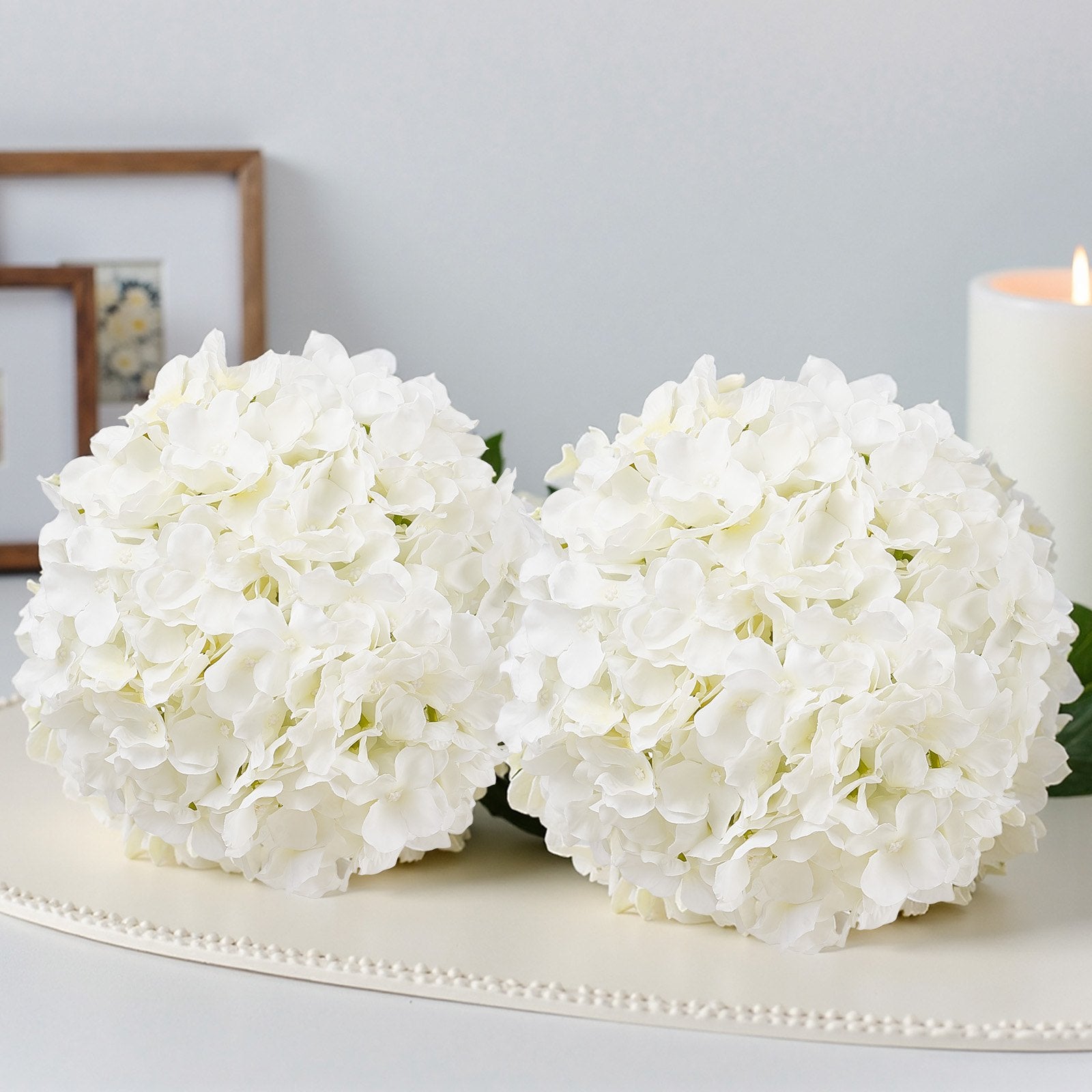 Artificial Flowers 205pcs White Silk Hydrangea Stems DIY Wedding Home Décor