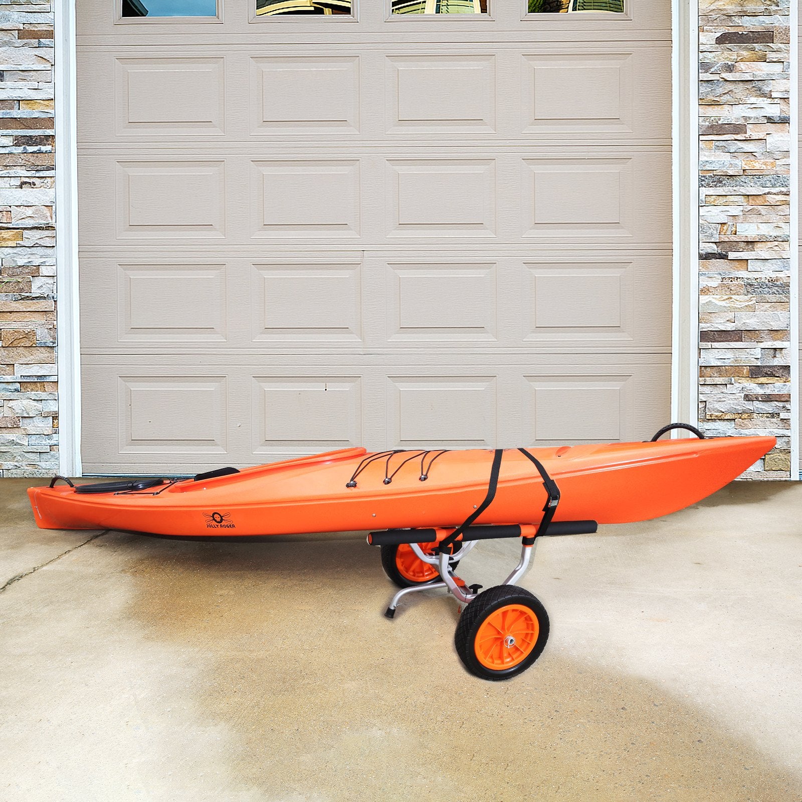 Kayak Cart Heavy Duty Detachable Trolley Solid Tires Adjustable Nonslip 204kg