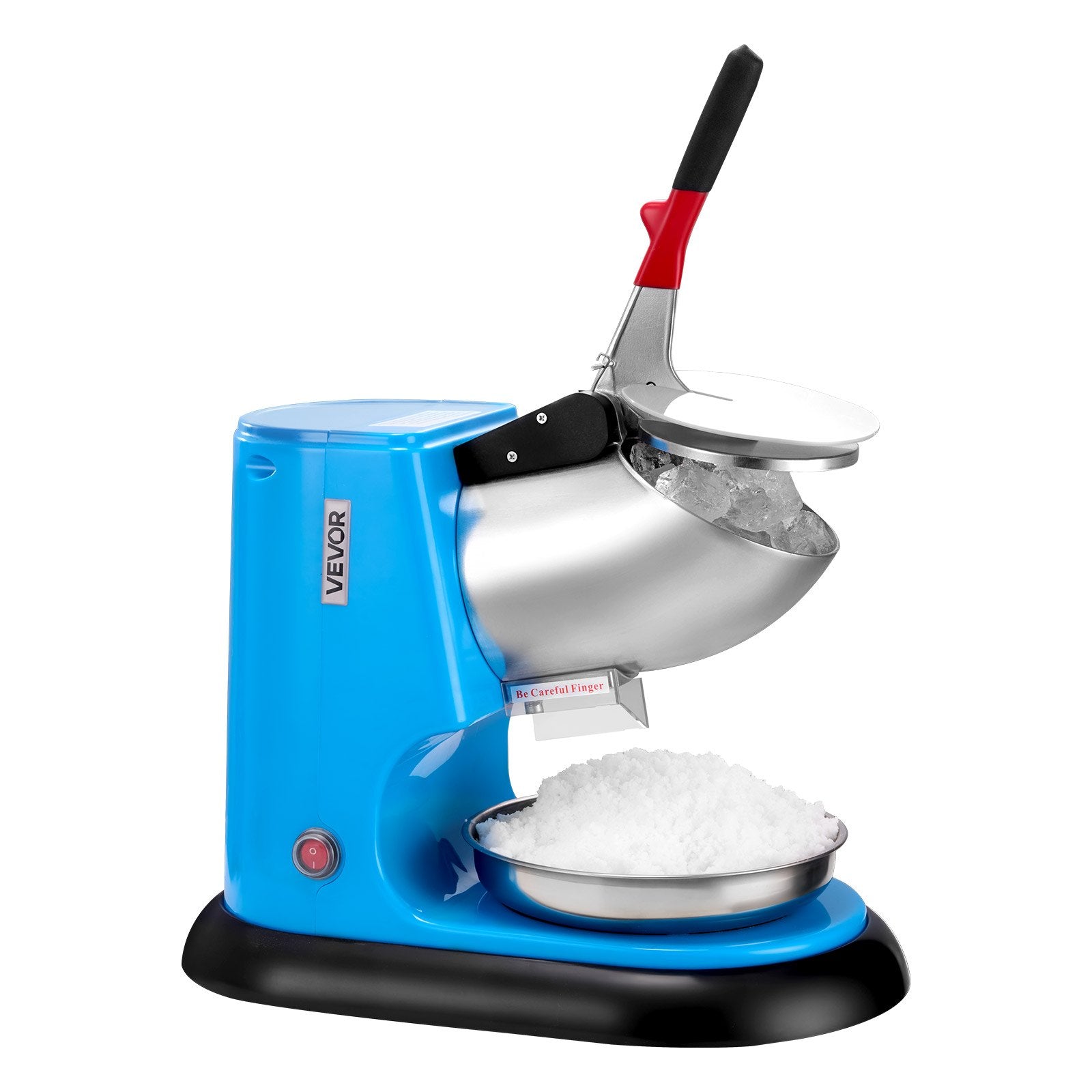 Ice Crusher Machine 100kg/hr Electric 4 Blades 300W Shaved Ice Machine Blue