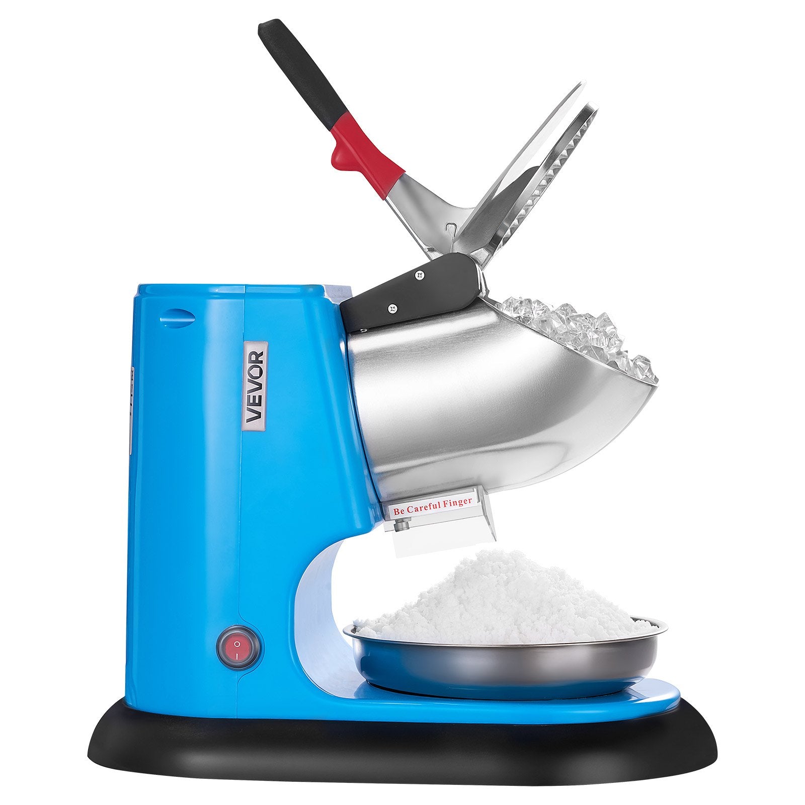 Ice Crusher Machine 100kg/hr Electric 4 Blades 300W Shaved Ice Machine Blue