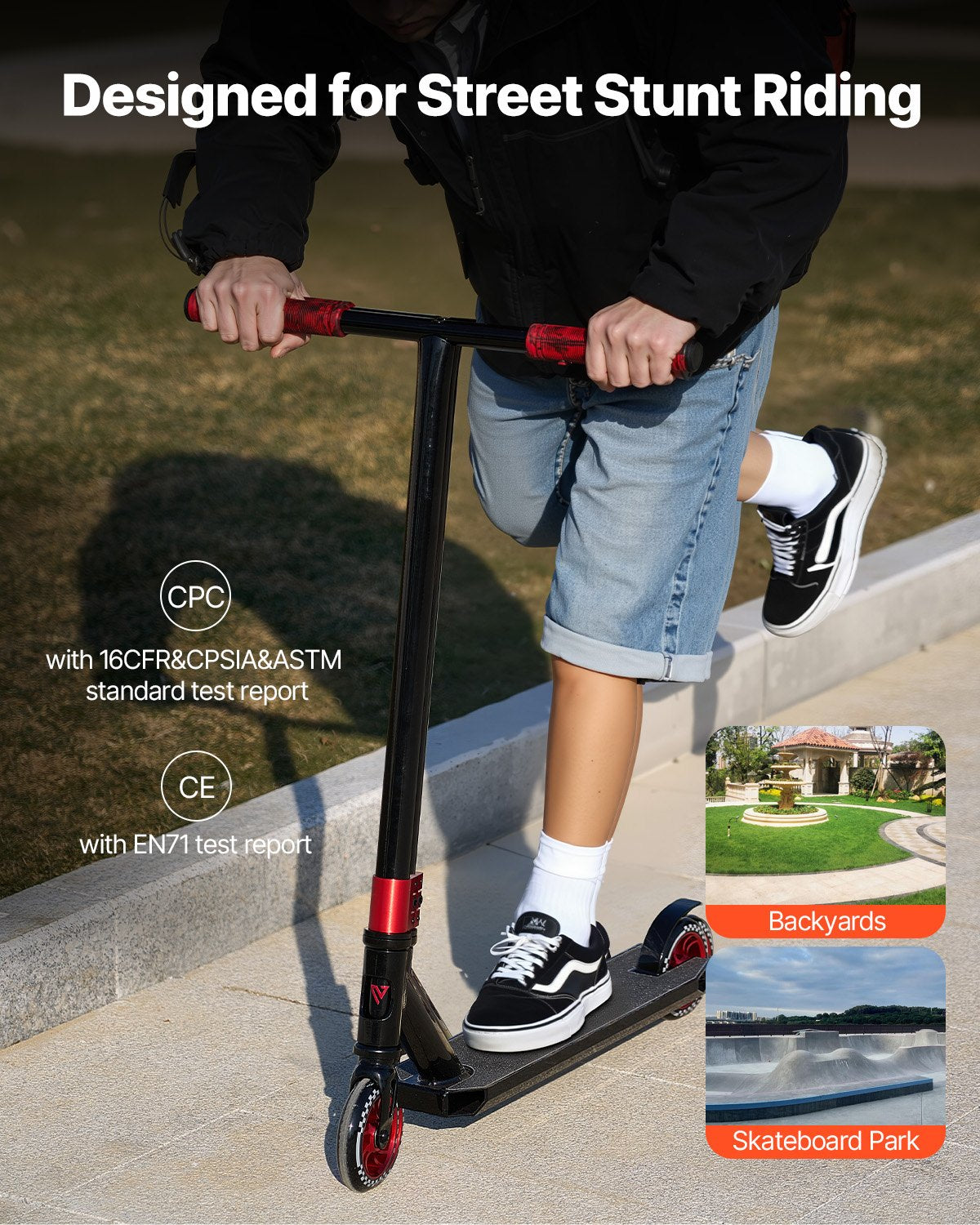 Stunt Scooter Pro Complete Trick Scooter for Kids Teens Adults Aluminum Deck
