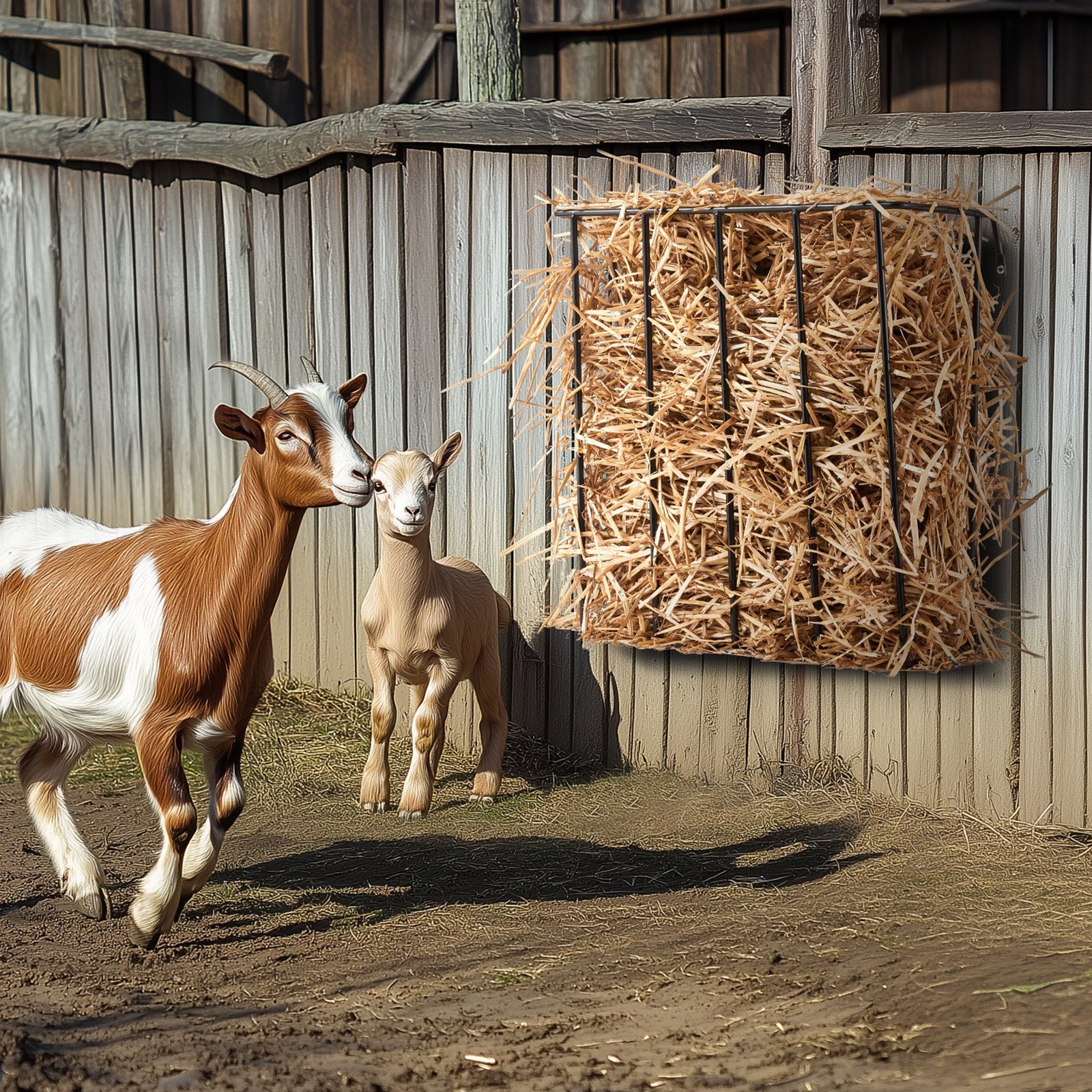 Livestock Hay Feeder24 Gallon 2Pack HeavyDuty Steel WallMounted Horse GoatRack