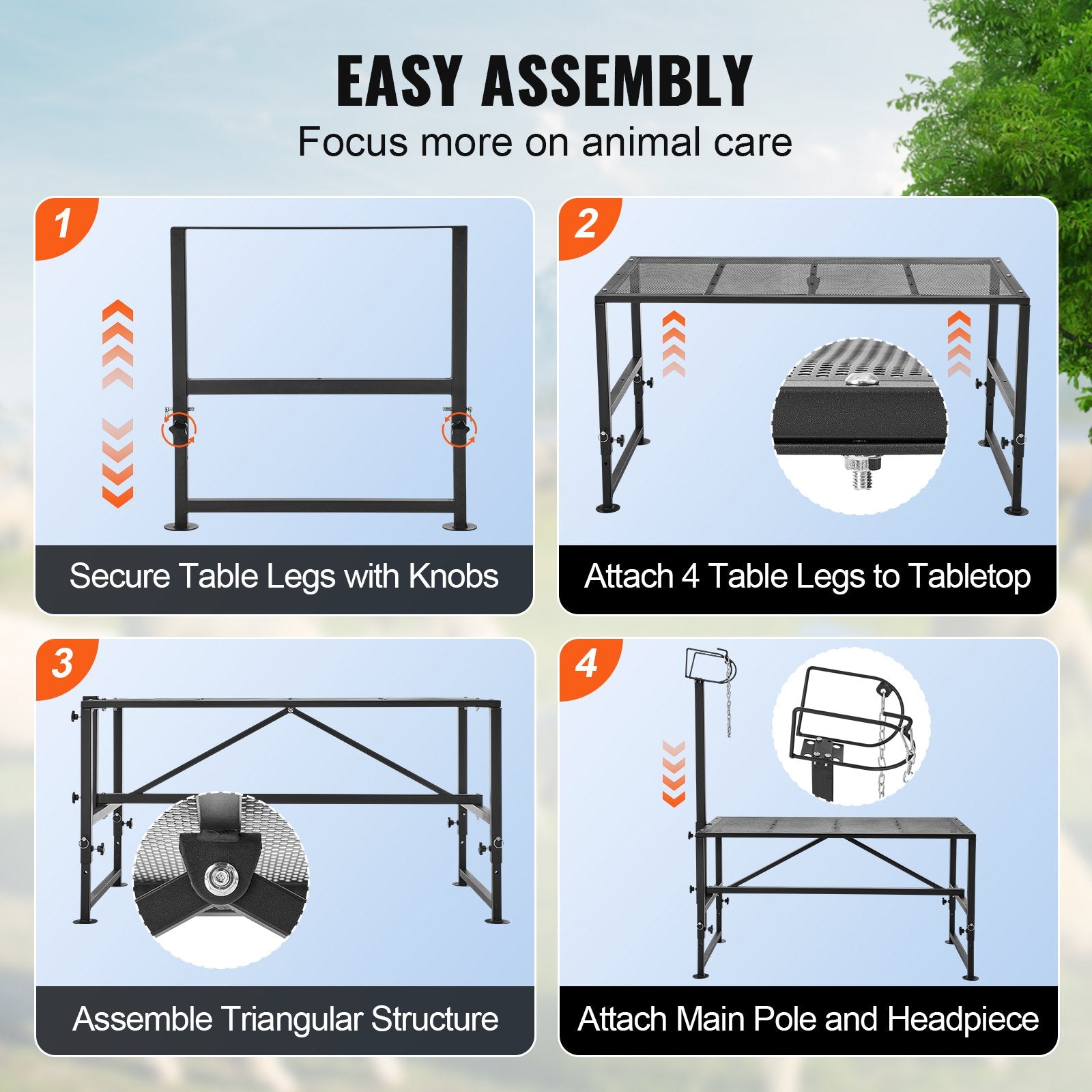 Goat Sheep Stand 51x23in Adjustable Metal Livestock Milking Shearing Black