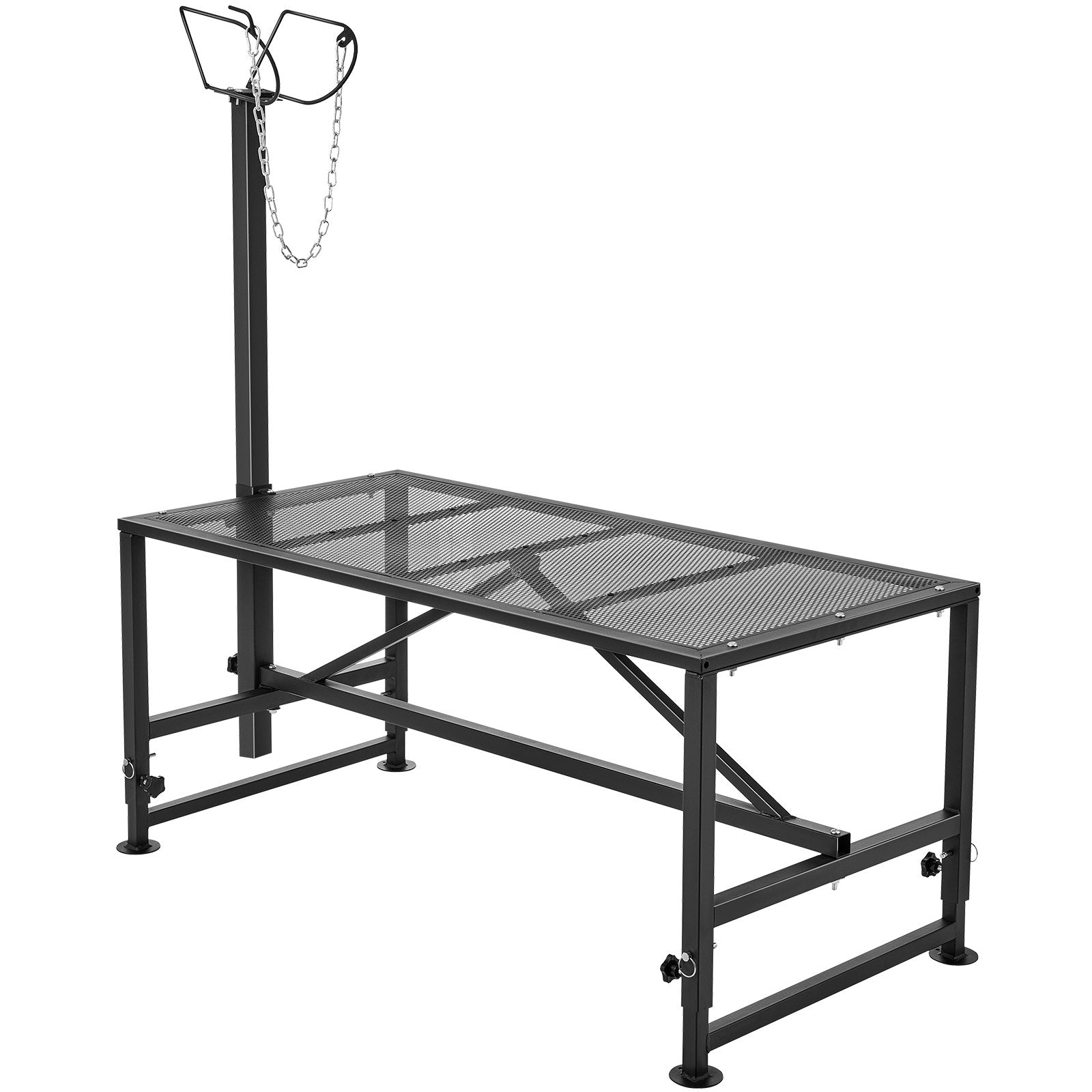 Goat Sheep Stand 51x23in Adjustable Metal Livestock Milking Shearing Black