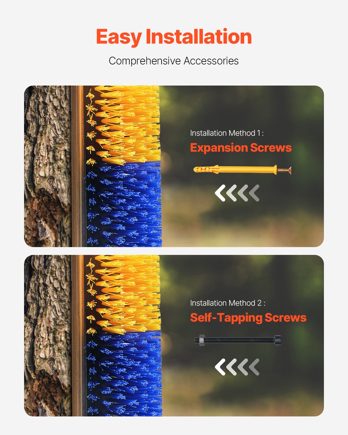 4Pcs Livestock Scratching Brush with 8 Screws, Yellow & Blue