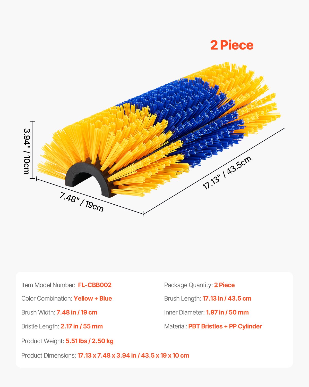 Livestock Scratching Brush 2 Pcs, 17.1x7.5 in Horse Cow Pig Grooming & Scratcher